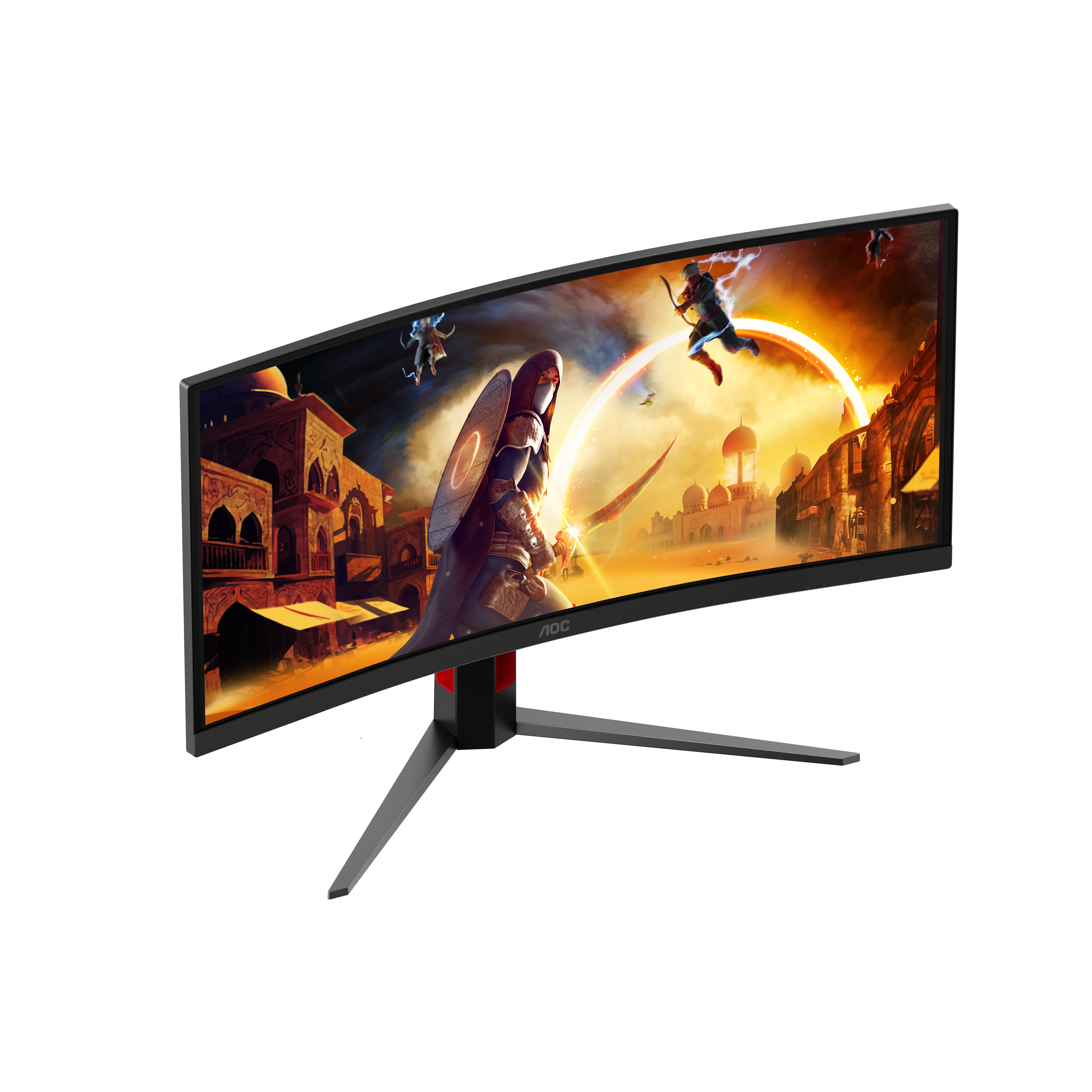 AOC G4 CU34G4CA, 86,4 cm (34"), 3440 x 1440 Pixel, Wide Quad HD, 1 ms, Schwarz, Rot