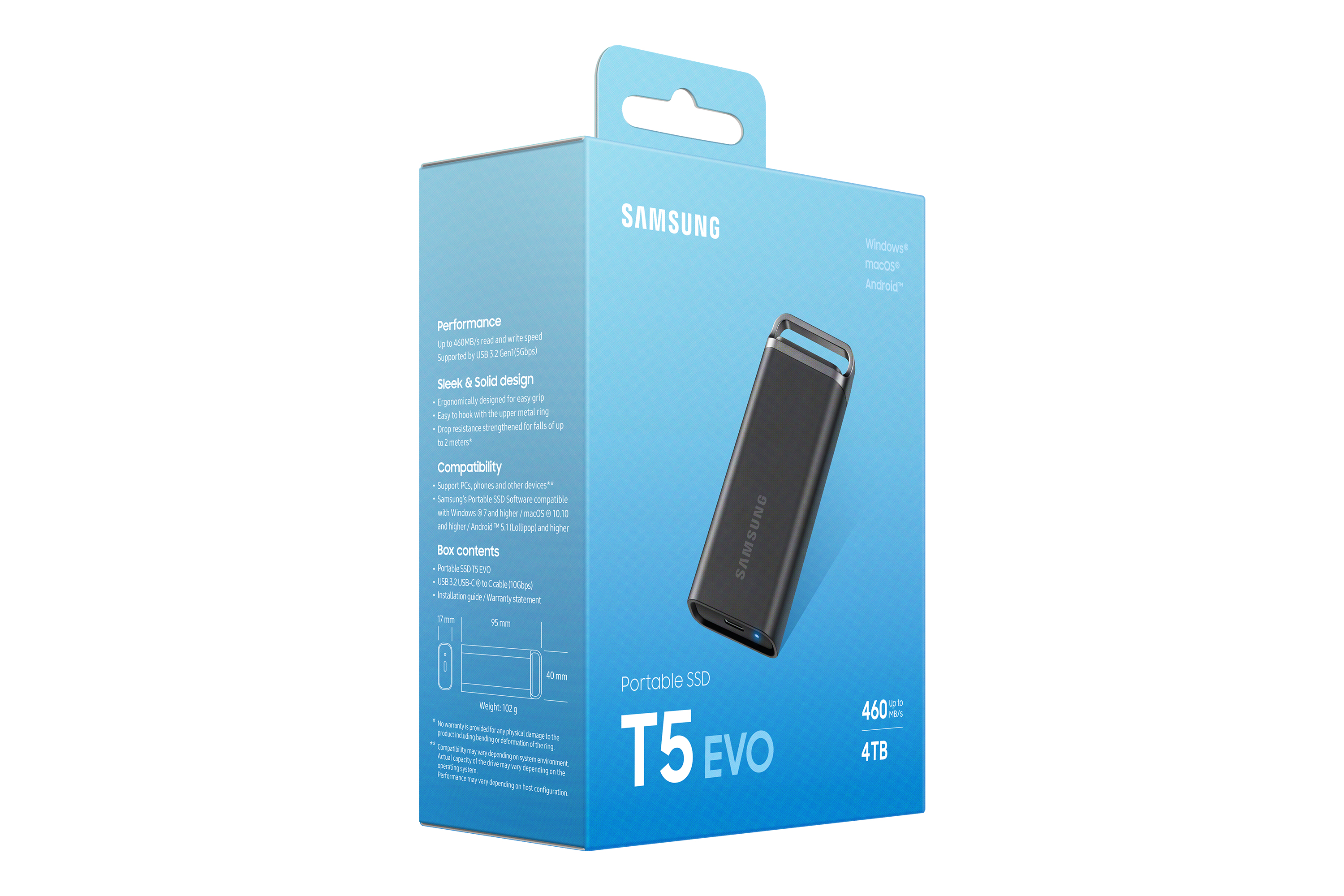 Samsung Portable SSD T5 EVO schwarz 4TB, USB-C 3.0