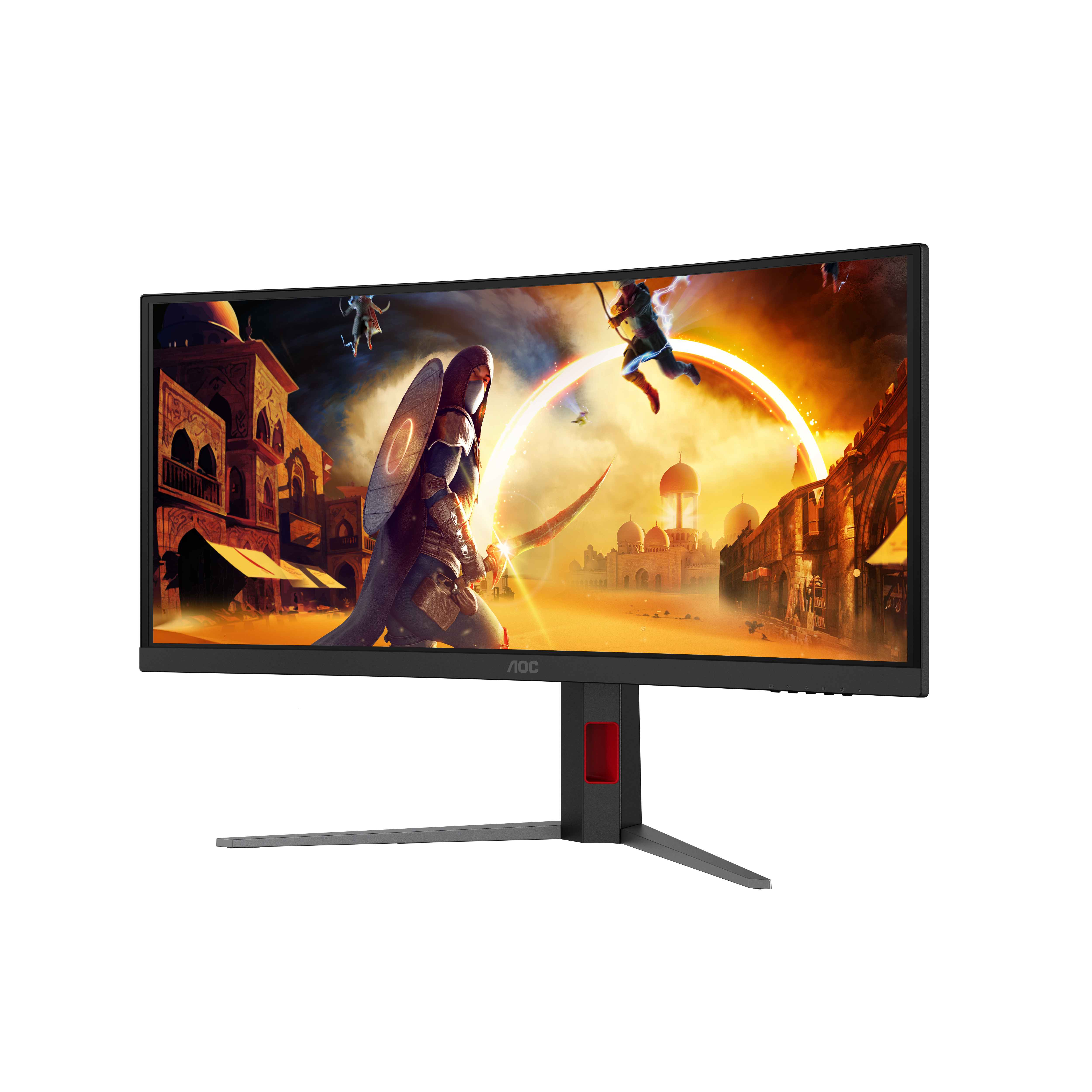 AOC G4 CU34G4CA, 86,4 cm (34"), 3440 x 1440 Pixel, Wide Quad HD, 1 ms, Schwarz, Rot