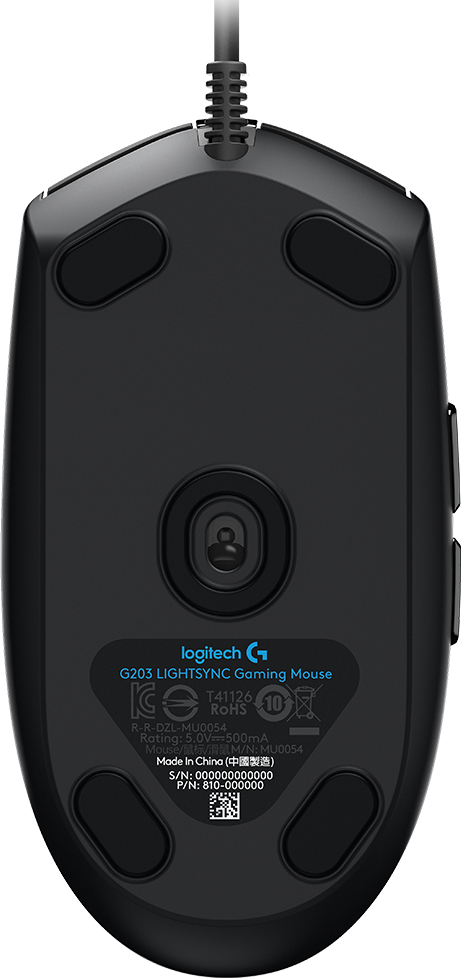 Logitech G G203 Lightsync, Beidhändig, USB Typ-A, 8000 DPI, 1 ms, Schwarz