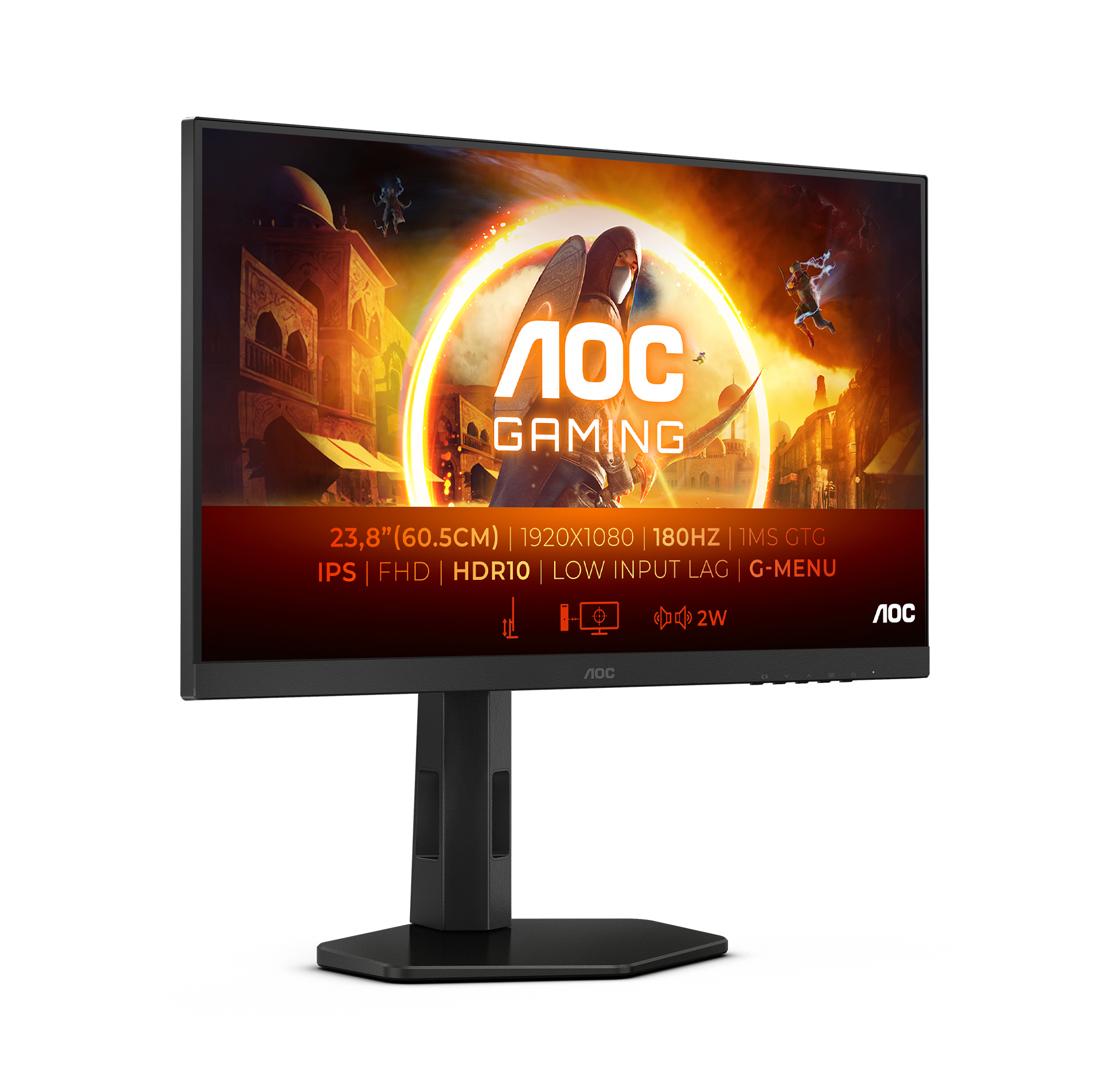 AOC 24G4X Monitor 60.5 cm (23.8") Full HD, IPS, 1ms, HDMI, Displayport