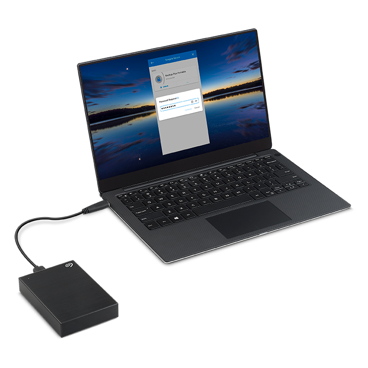 Seagate One Touch Portable HDD with Password Black +Rescue 5TB, USB 3.0 Micro-B