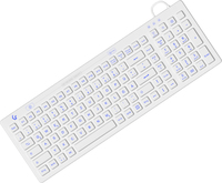 KeySonic KSK-6031INEL-Wh (DE), Kompakt Hygienetastatur, Industrietastatur, USB, Beleuchtung, weiß, V