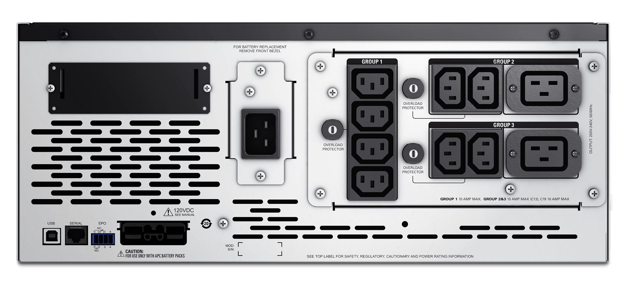 APC Smart-UPS X SMX2200HV - 2200VA, 8x C13 + 2x C19 Ausgang, USB, erweiterbare Laufzeit, kurze Tiefe