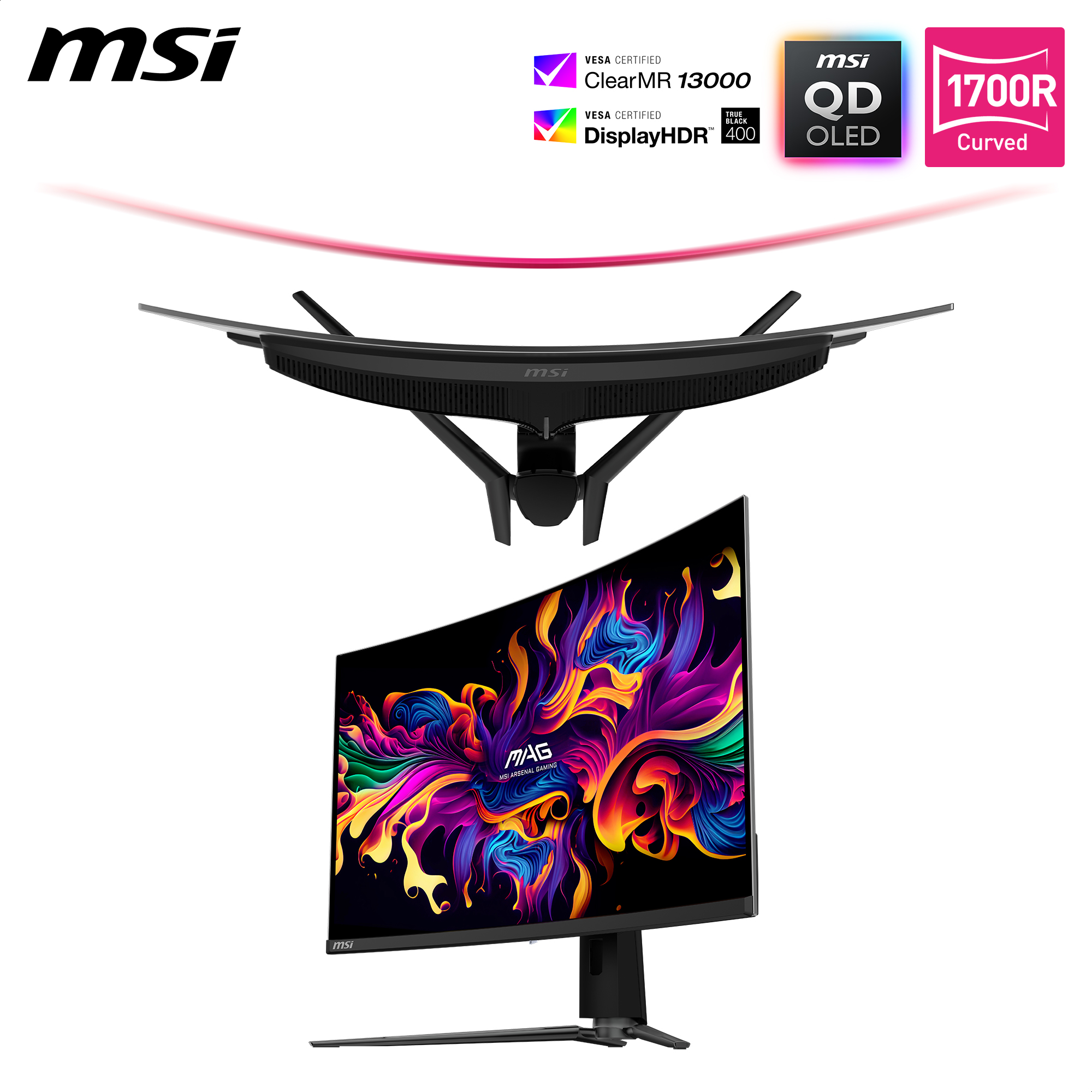 MSI MPG 321CURXDE QD-OLED, 31.5" 4K UHD OLED, 240Hz, 0,03ms, 1x DP, 2x HDMI, 1x USB-C (m. DP)