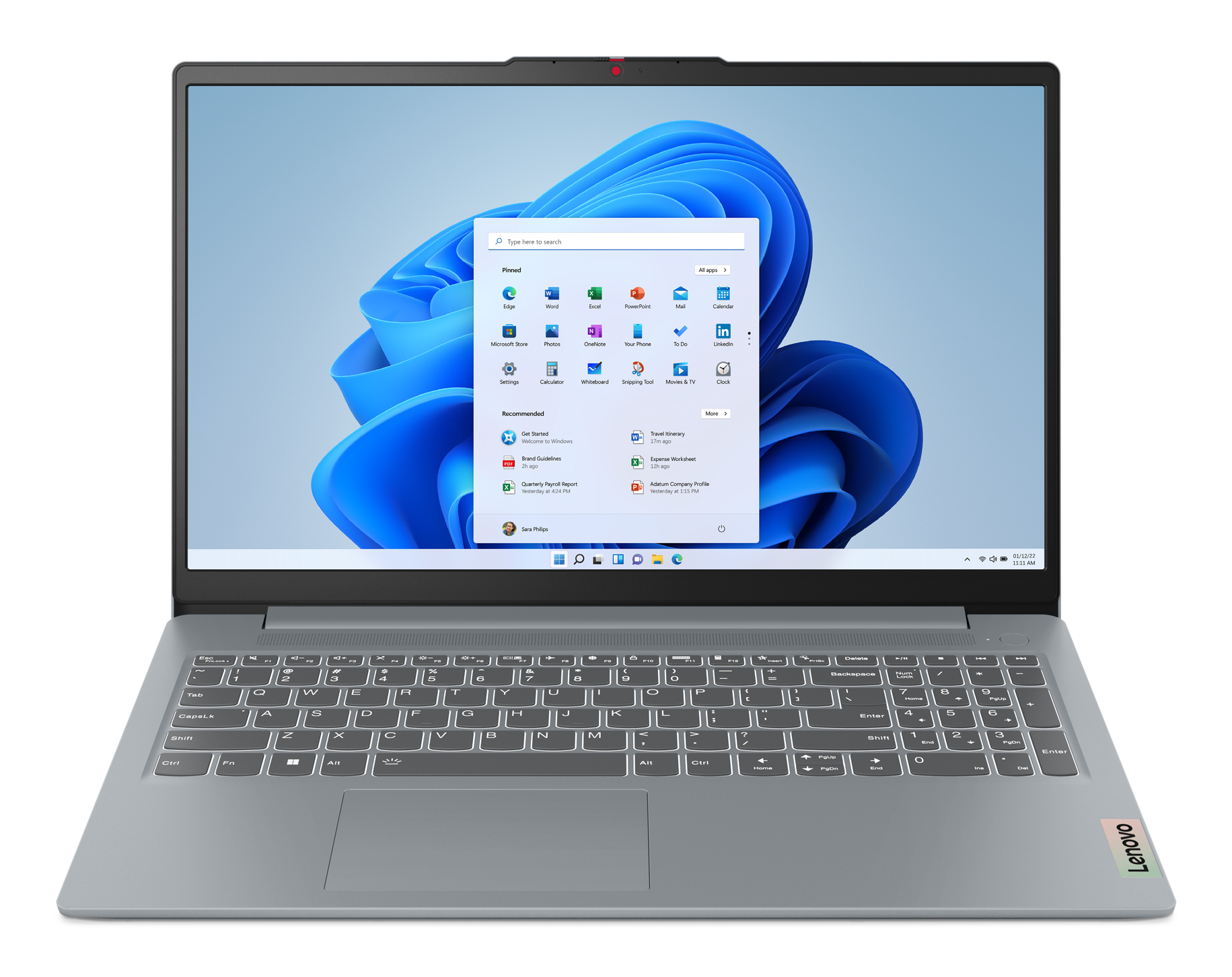 Lenovo IdeaPad Slim 3 15ABR8 82XM - 180°-Scharnierdesign - AMD Ryzen 5 5625U / 2.3 GHz - Win 11 Home