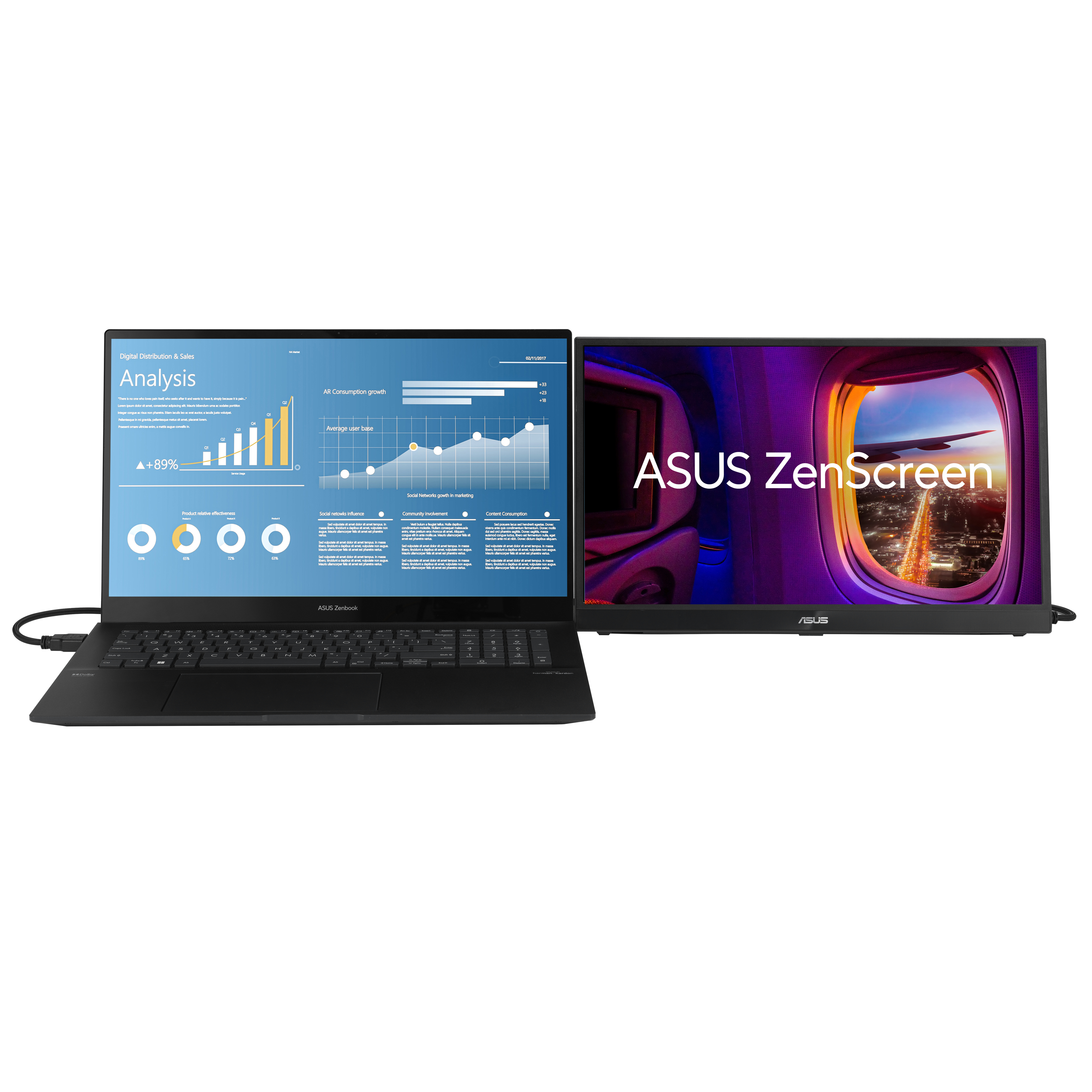 ASUS ZenScreen MB17AHG, 17.3" FHD 144Hz, 300nits, 5ms, 1x HDMI, 2x USB-C (mit DP)