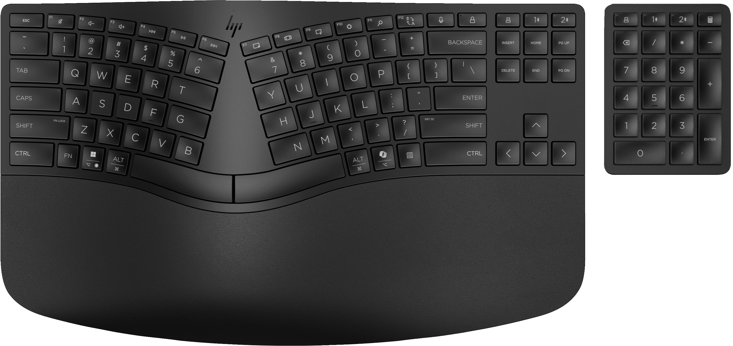 HP 965 Ergonomic Wireless Keyboard, Volle Größe (100%), Kabellos, RF Wireless + Bluetooth, Membran K