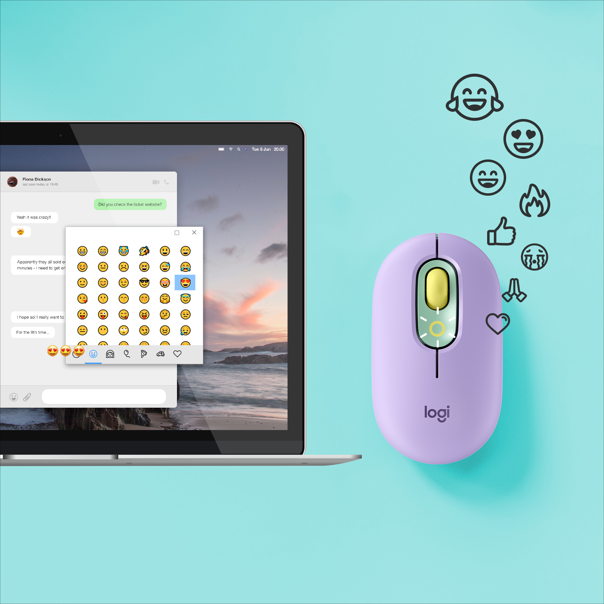 Logitech POP - Maus - anpassbare Emojis - optisch