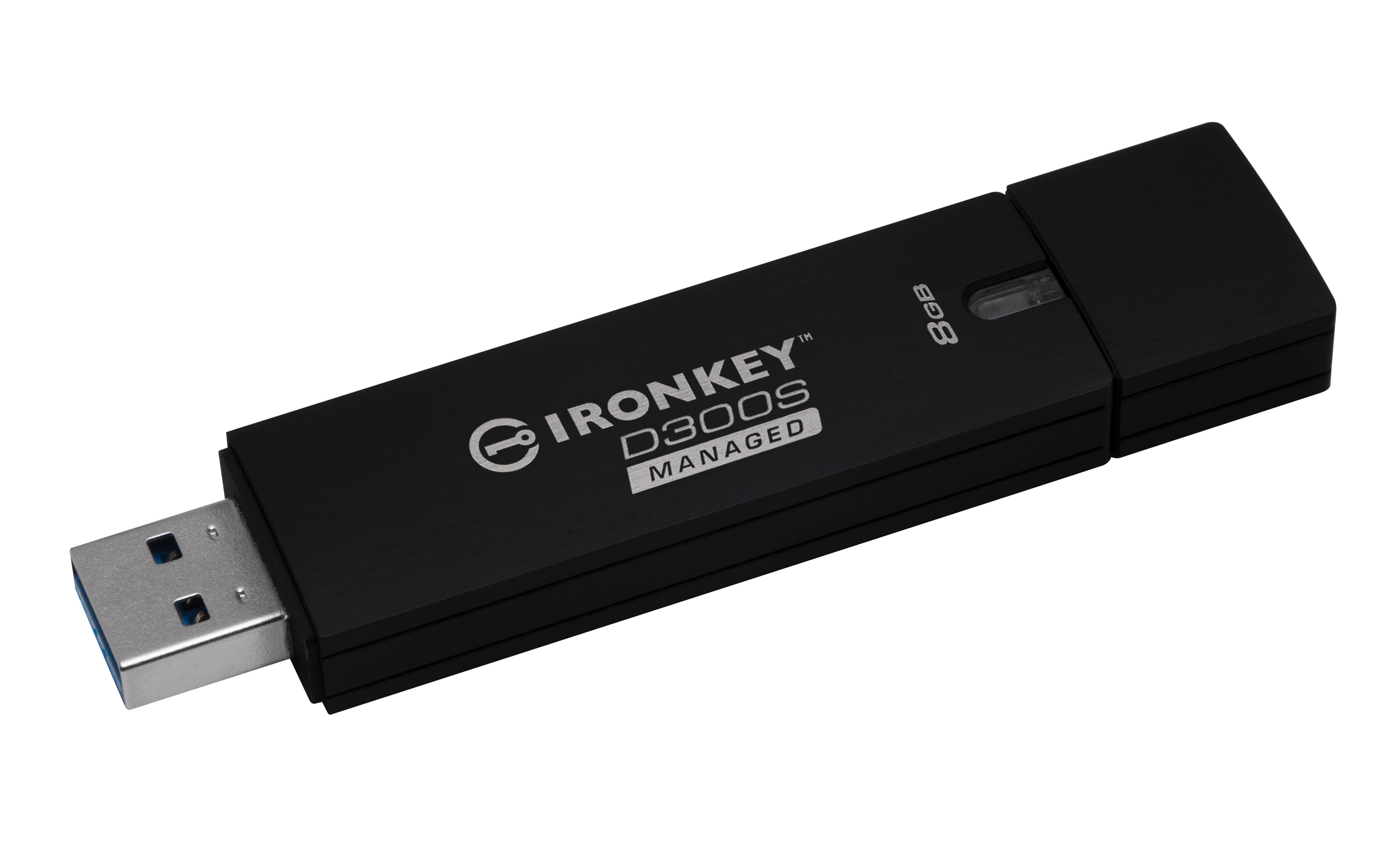 Kingston IronKey D300 - 8 GB - USB Typ-A - 3.2 Gen 1 (3.1 Gen 1) - 165 MB/s - Kappe - Schwarz