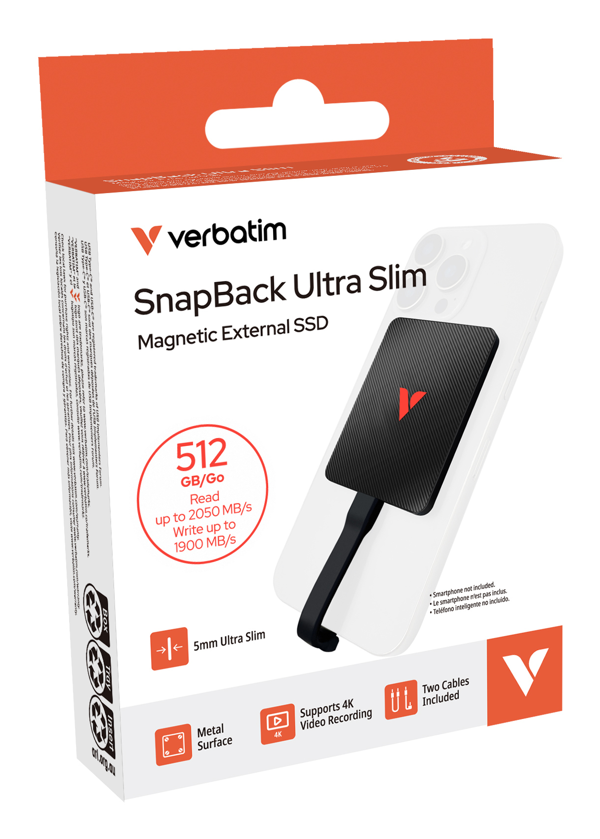 Verbatim SnapBack - SSD - 512 GB - ultra dünn - extern (tragbar)