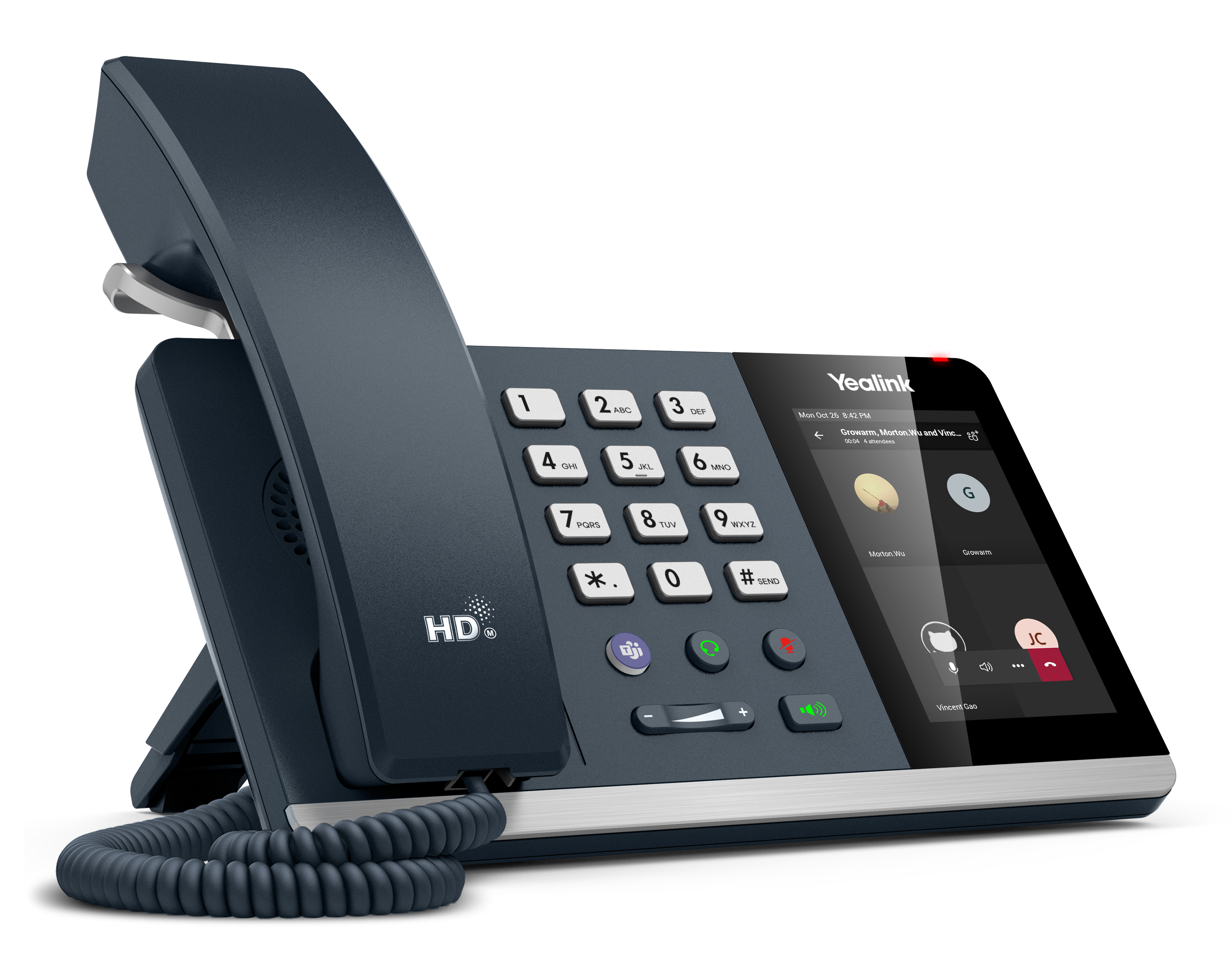 Yealink MP54 E2 Mannschaften, IP-Telefon, Grau, Kabelgebundenes Mobilteil, LCD, 10,2 cm (4"), 480 x