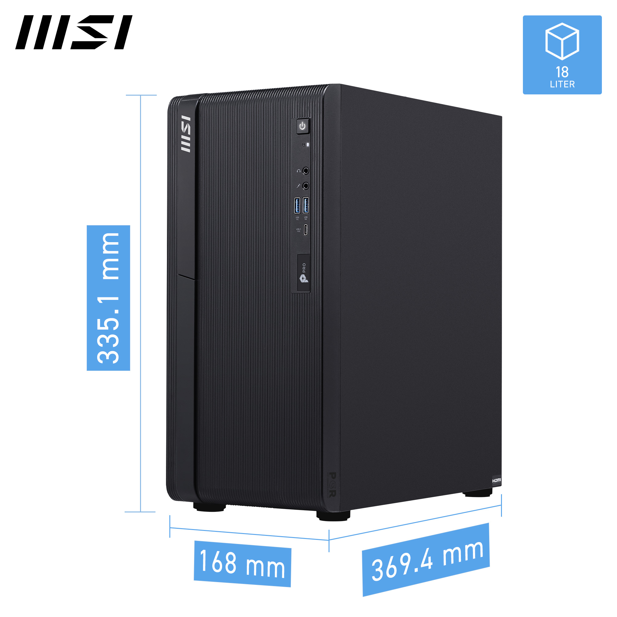 MSI PRO DP180 14A-1275AT, Core i5-14400, 16GB, 512GB, Wi-Fi 6E, Win11 Pro