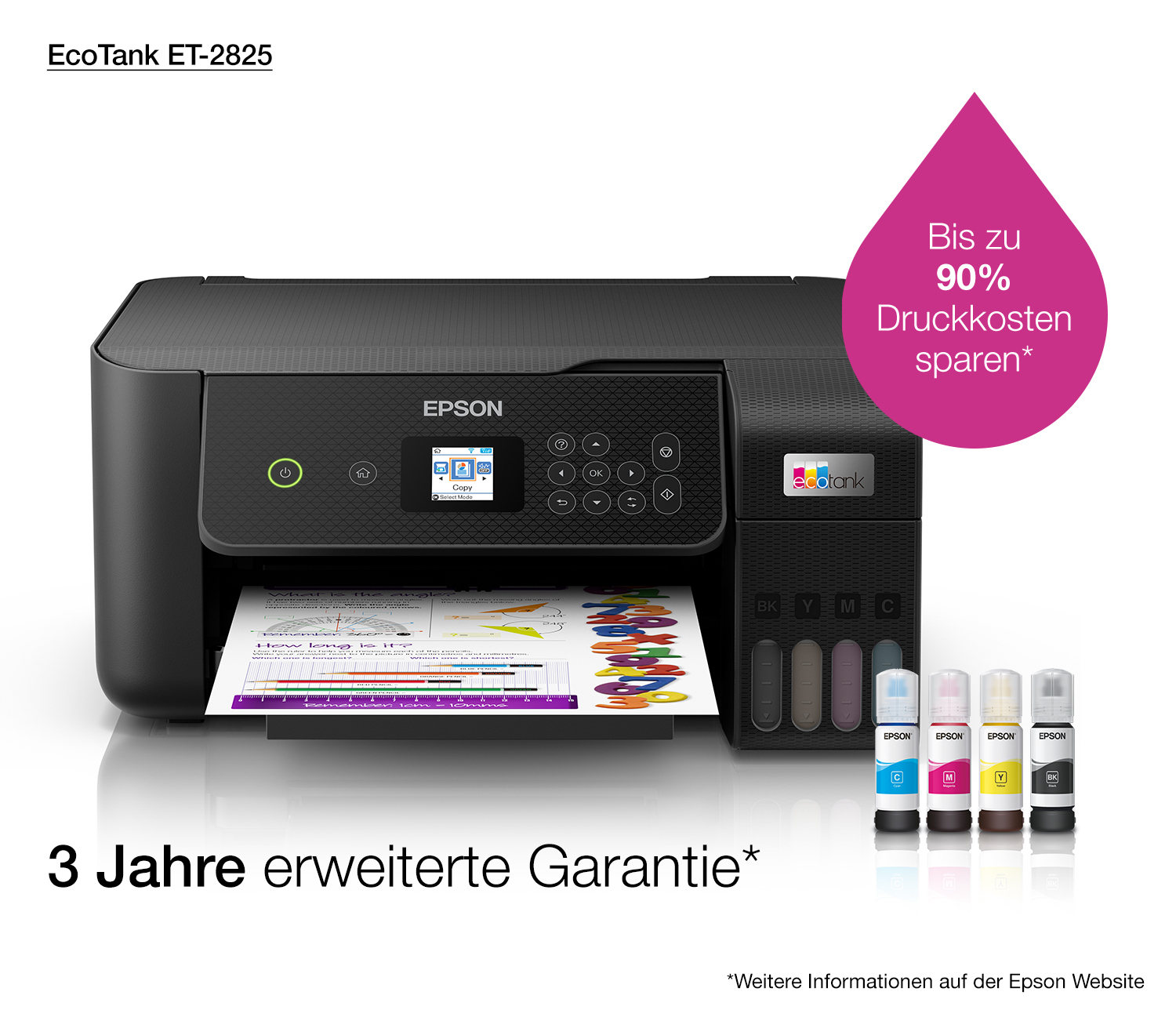 Epson EcoTank ET-2825 - Multifunktionsdrucker - Farbe - Tintenstrahl - wiederbefüllbar - A4 (Medien)