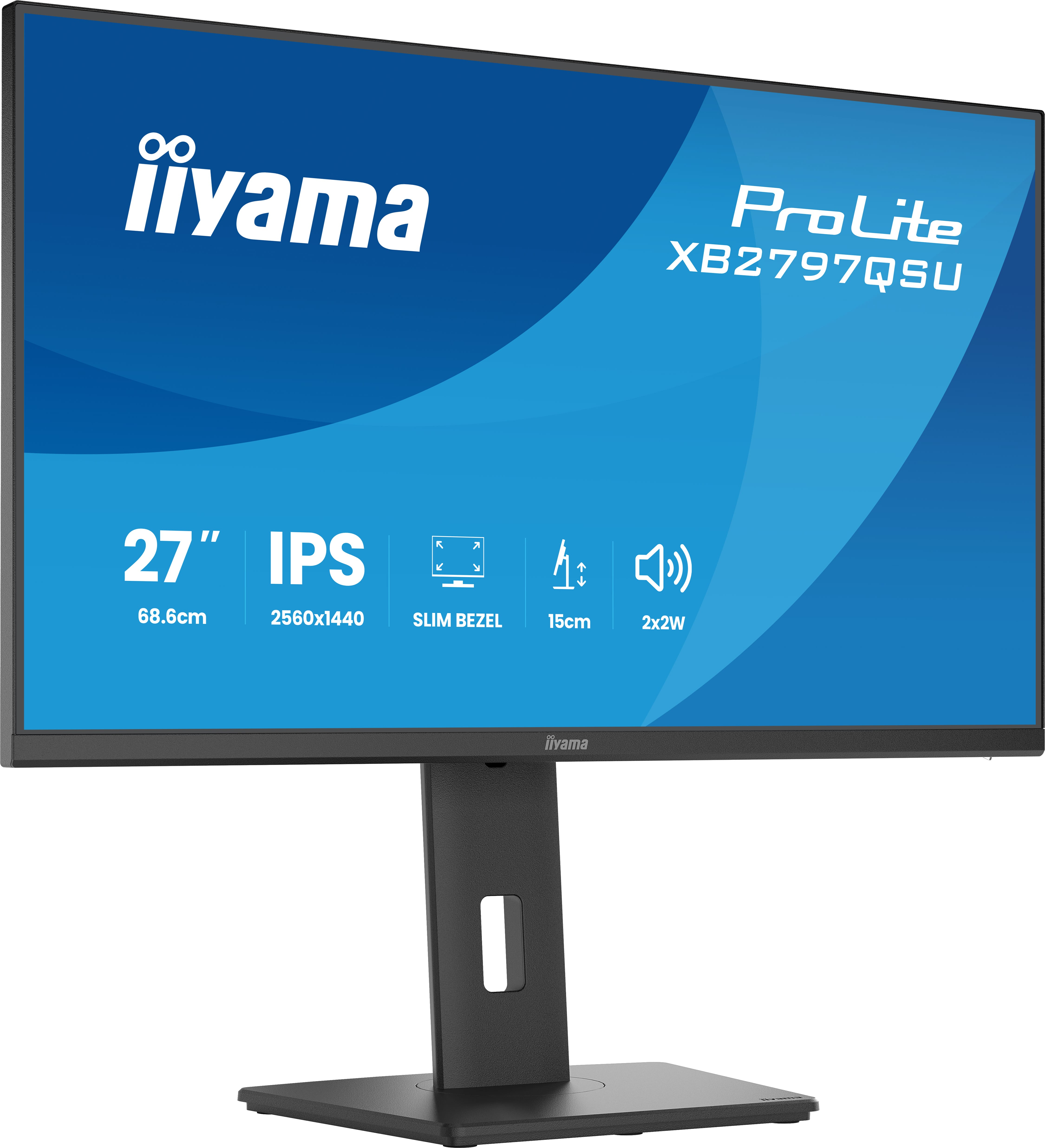 iiyama ProLite XB2797QSU-B1 Monitor 68.6cm (27") WQHD, IPS, 4ms, HDMI, Displayport, USB-C
