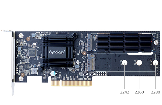Synology M2D18 SSD-Cache-Adapter, PCIe 2.0 x8, 2x M.2