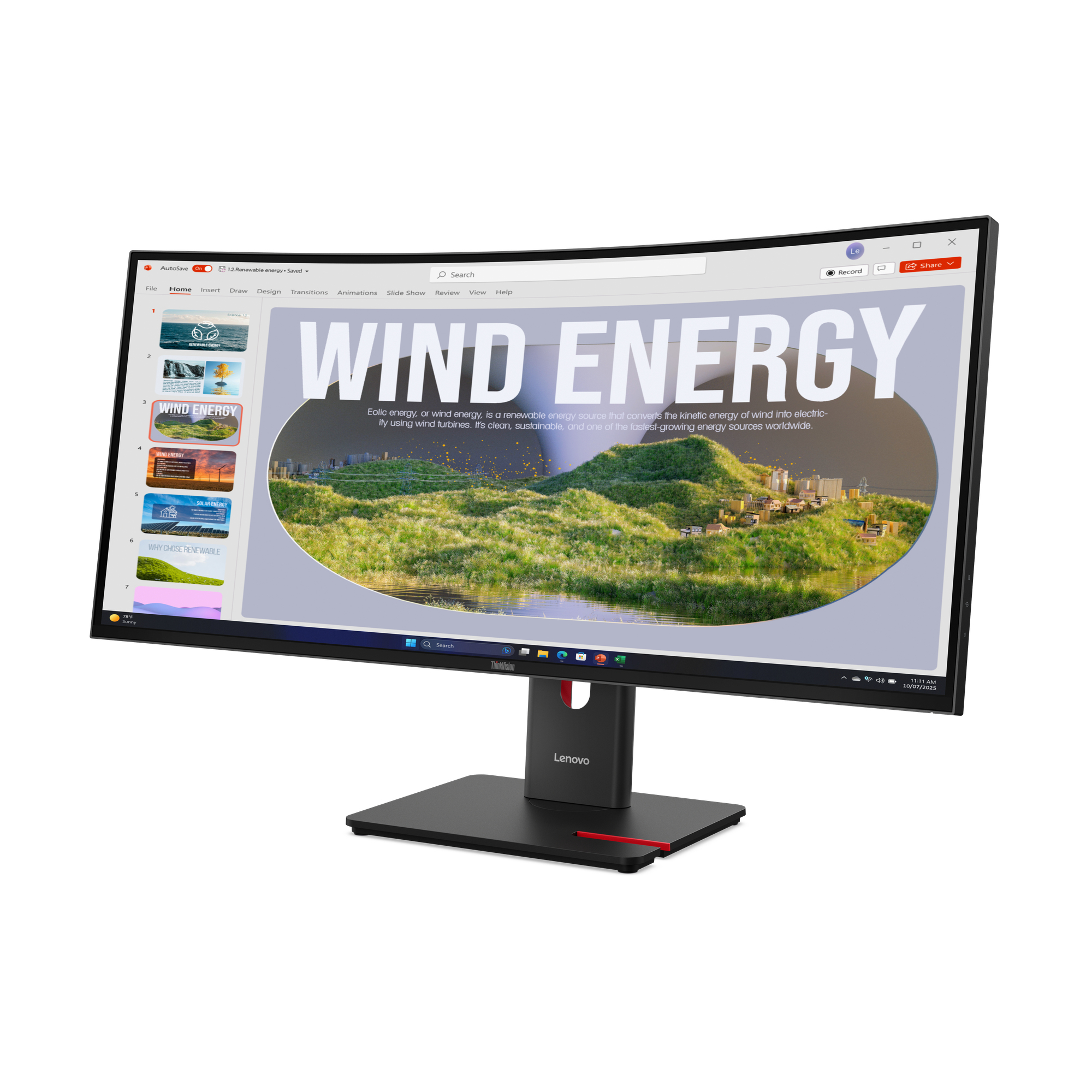 Lenovo ThinkVision T34WD-40 Curved-Monitor 86.4 cm (34") UWQHD, VA, 4ms, HDMI, Displayport, USB-C