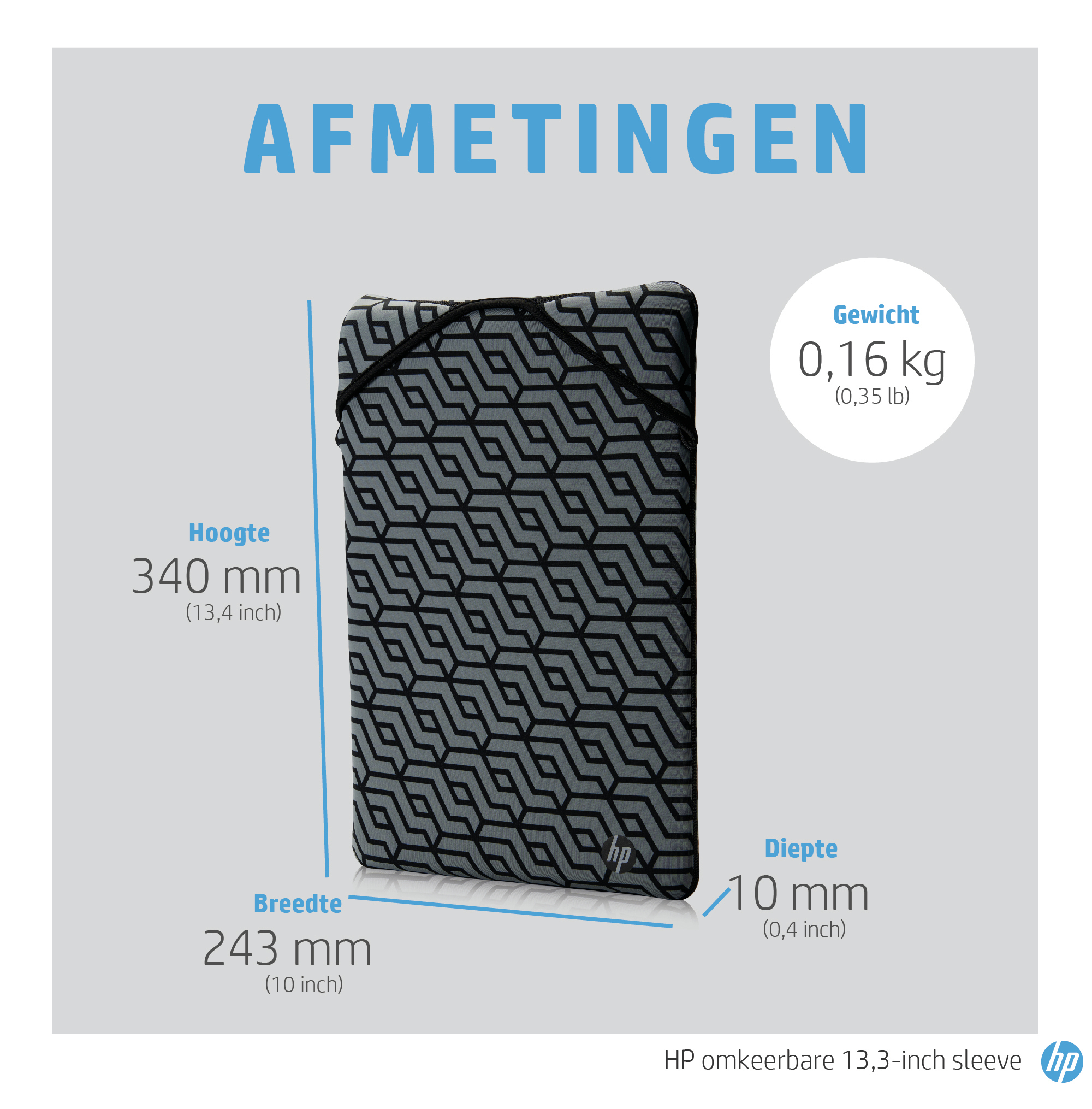 HP Neoprene Reversible Sleeve - Notebook-Hülle - 35.56 cm (14")