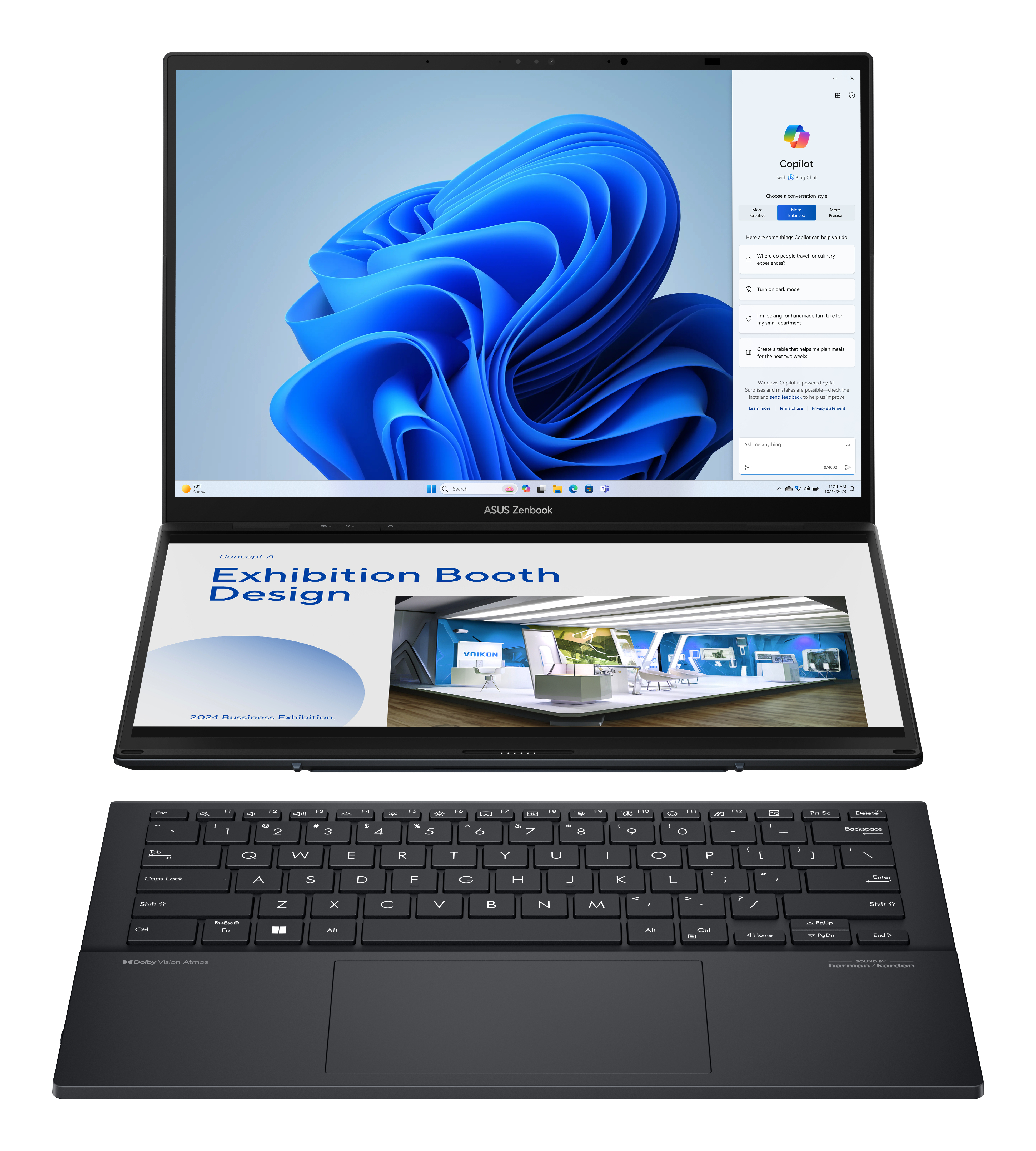 ASUS Zenbook Duo UX8406MA-QL308X, 14" WUXGA Touch, Core Ultra 7 155H, 16GB, 1TB, Win11 Pro