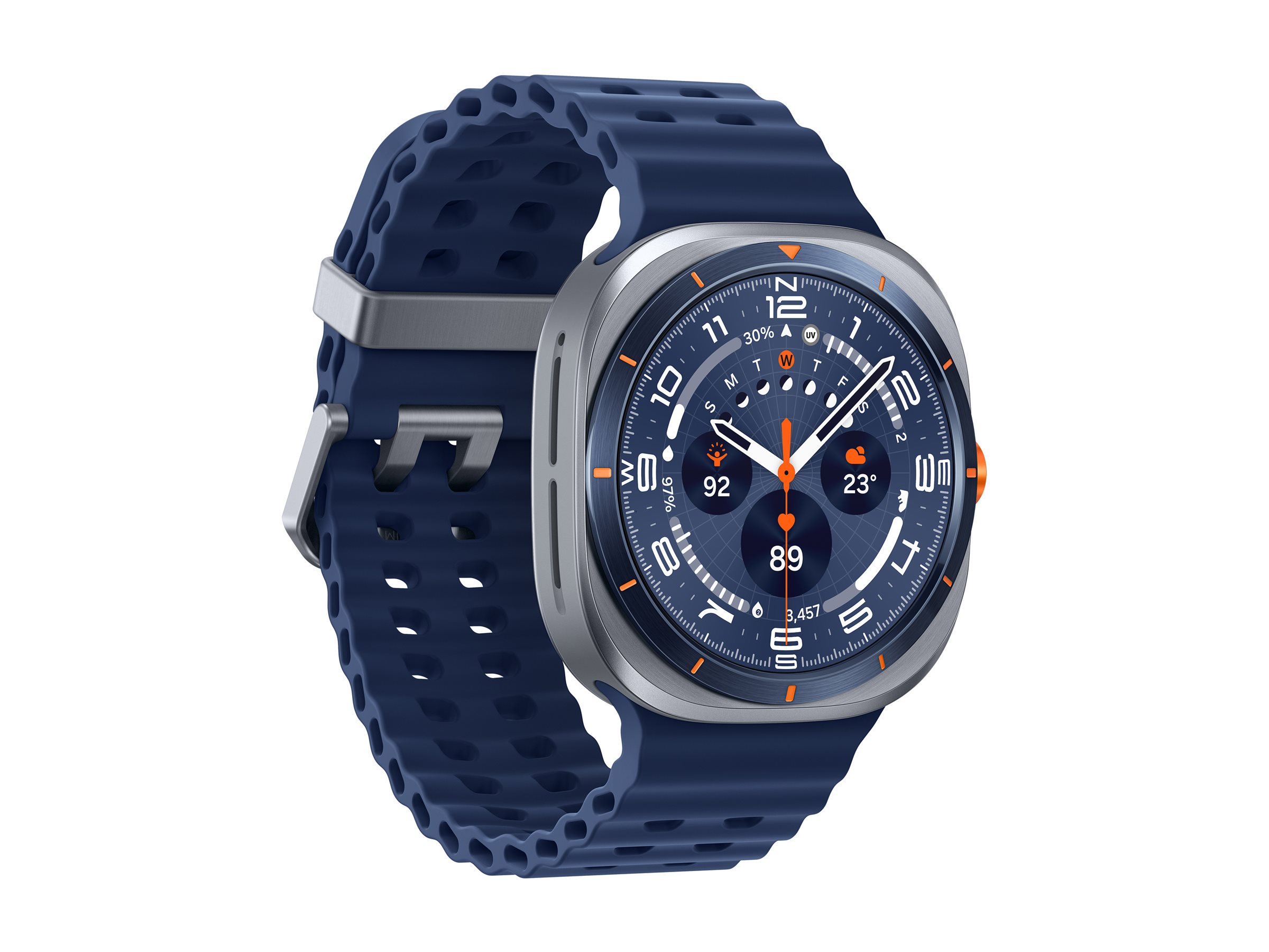 Samsung Galaxy Watch Ultra - 47 mm - Titanium Blue - intelligente Uhr mit Marineband - Gummi - Blau