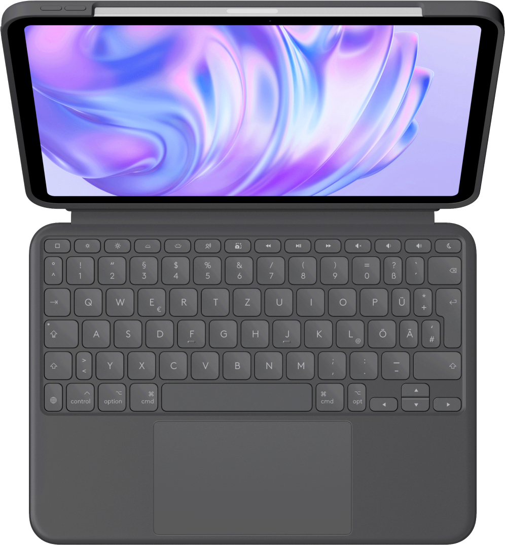 Logitech Combo Touch - Tastatur und Foliohülle - mit Trackpad - hinterleuchtet - Apple Smart connect