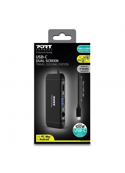 PORT Designs PORT connect - Dockingstation - USB-C - HDMI, VGA