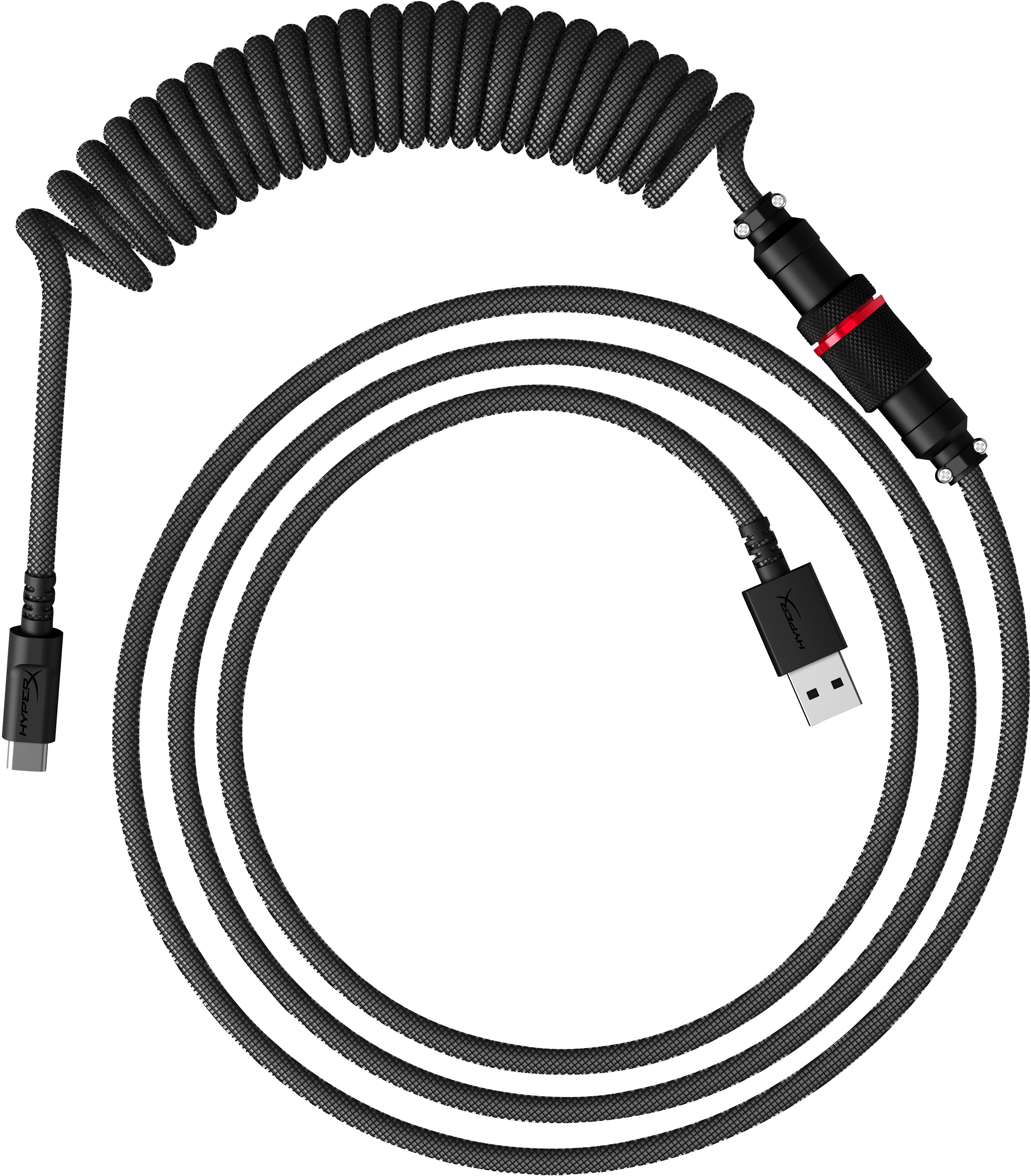 HP USB-C Spiralkabel grau-schwarz, Schwarz, Grau, 1,37 m, 2 Stück(e), HP, USB Typ-A, USB Typ-C