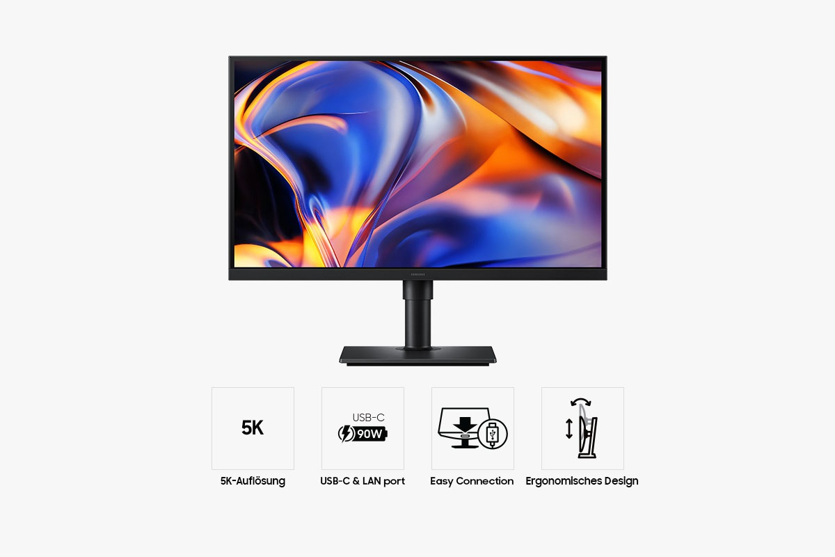 Samsung 27" ViewFinity S8 S80HF 5K Monitor, 68,6 cm (27"), 5120 x 2880 Pixel, 5K Ultra HD, LCD, 5 ms