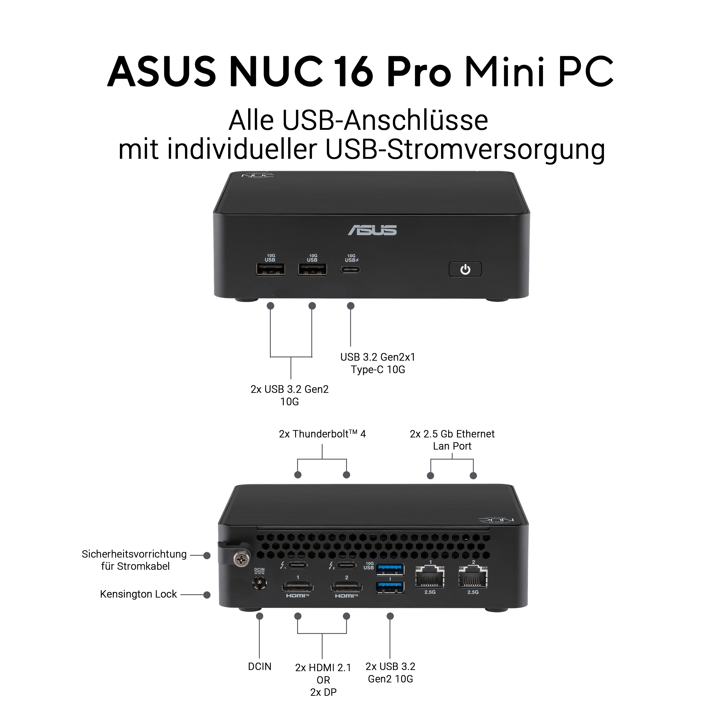 ASUS NUC 16 Pro RNUC16GDKX96C4N2, Core Ultra X9 388H, 32GB, 1TB, 2x M.2 PCIe, Win11 Pro