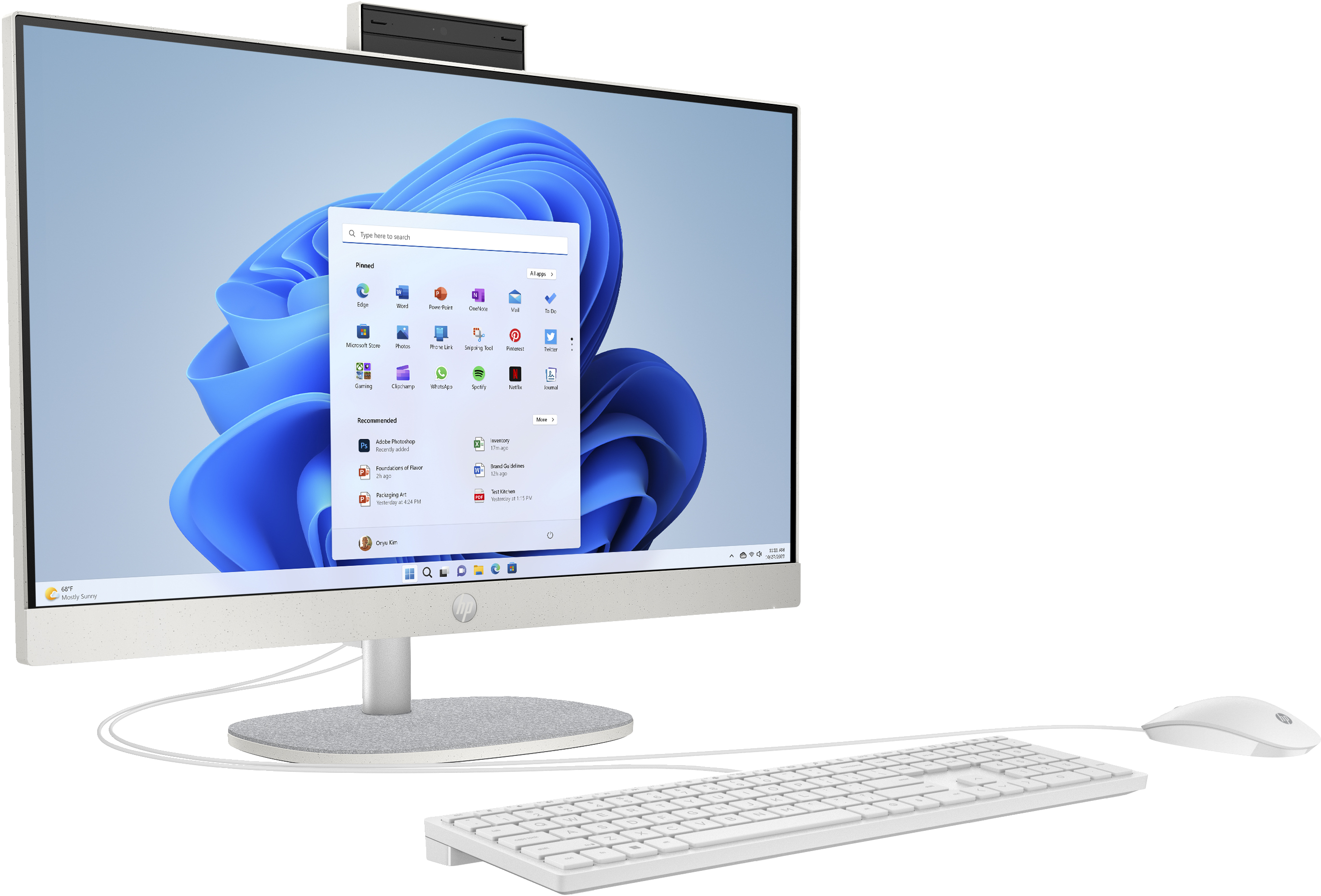 HP 24-cr1001ng, 60,5 cm (23.8"), Full HD, Intel Core Ultra 7, 16 GB, 512 GB, Windows 11 Home