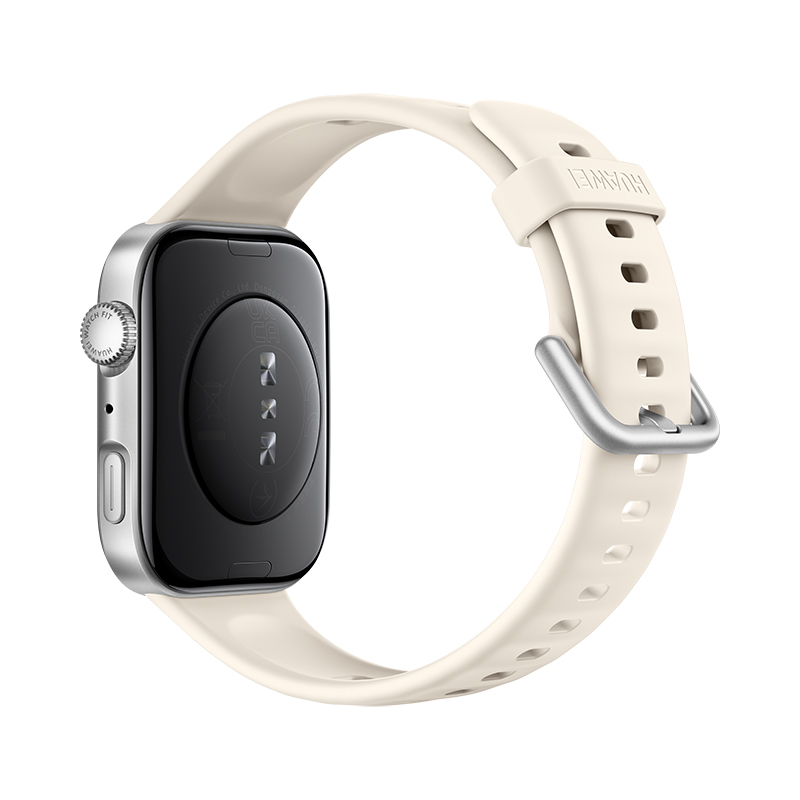 Huawei Watch Fit 4 - Aluminiumlegierung - intelligente Uhr mit Riemen - Flouroelastomer - weiß - Han