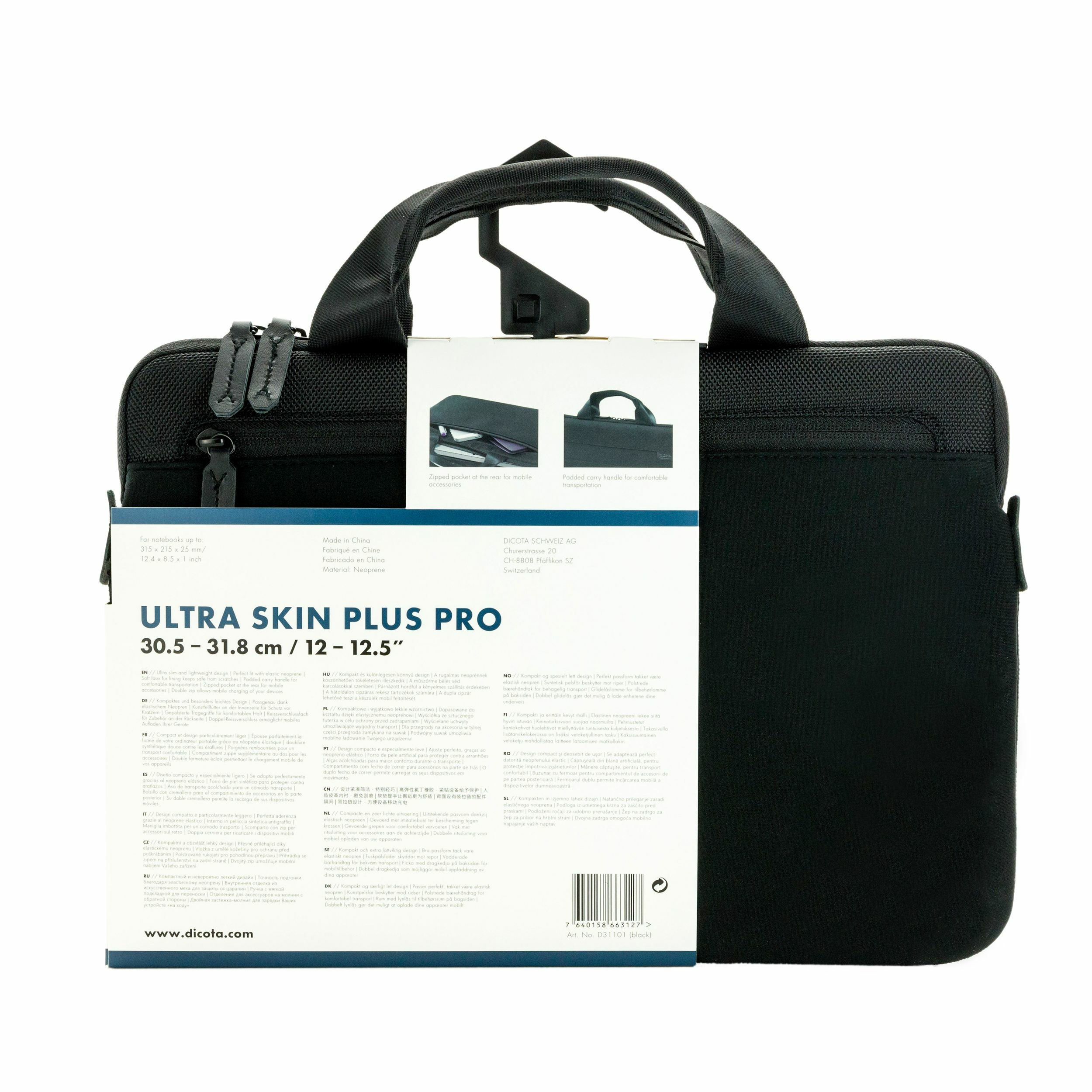 Dicota Ultra Skin Plus PRO Laptop Sleeve 12.5" - Notebook-Tasche - 31.8 cm (12.5")