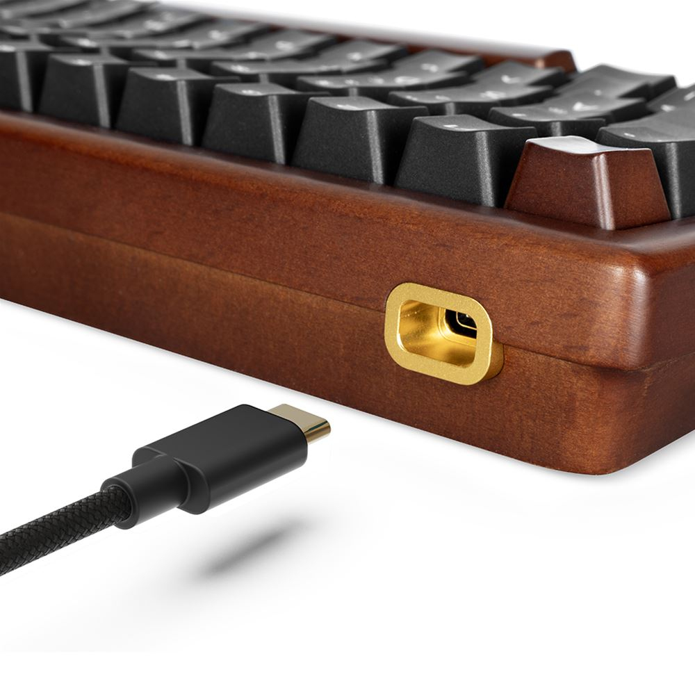 Sharkoon 100068081, 75%, Kabelgebunden, USB, QWERTZ, RGB-LED, Schwarz, Holz