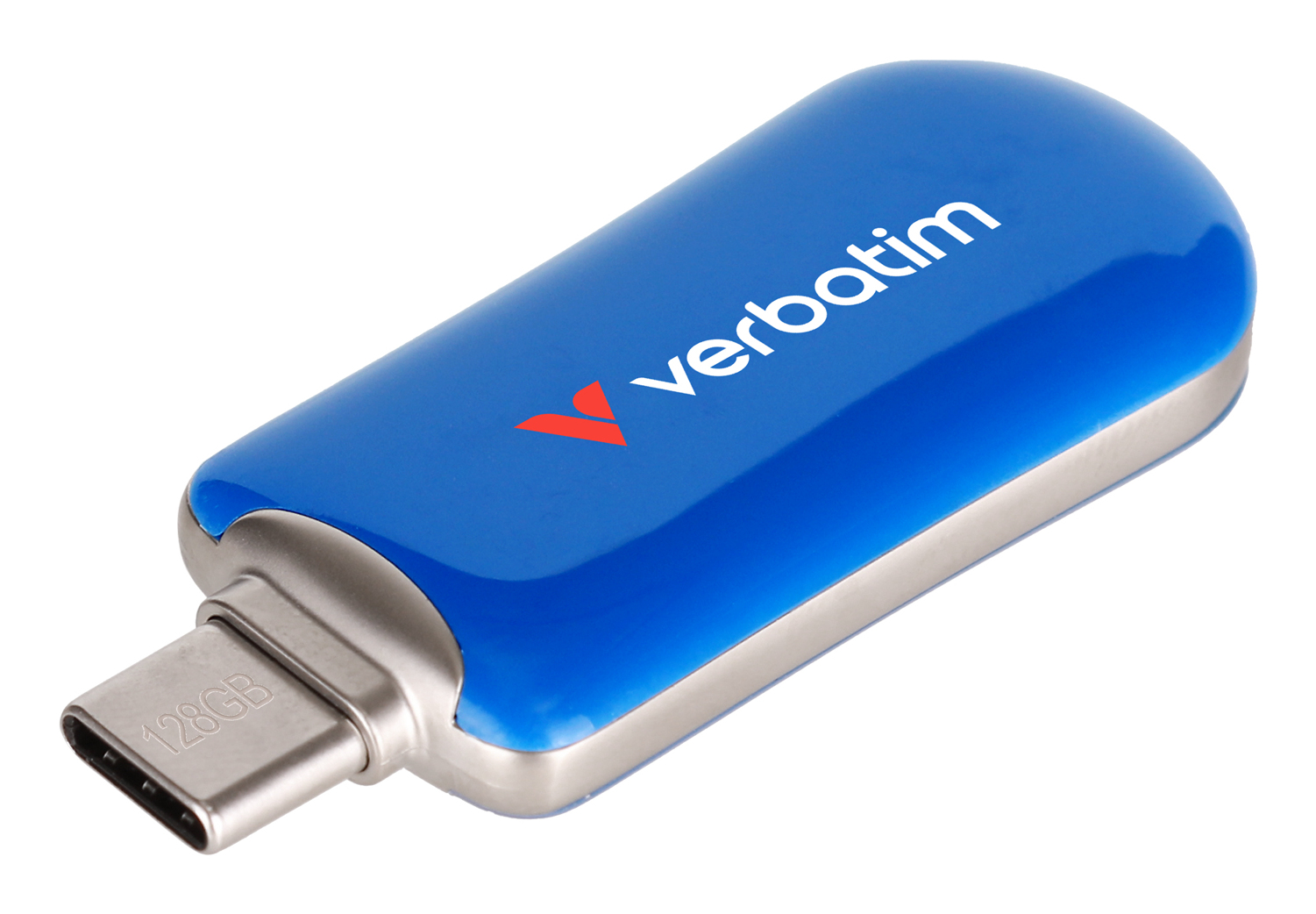 Verbatim 30233, 128 GB, USB Typ-C, 3.2 Gen 1 (3.1 Gen 1), 100 MB/s, Ohne Deckel, Blau