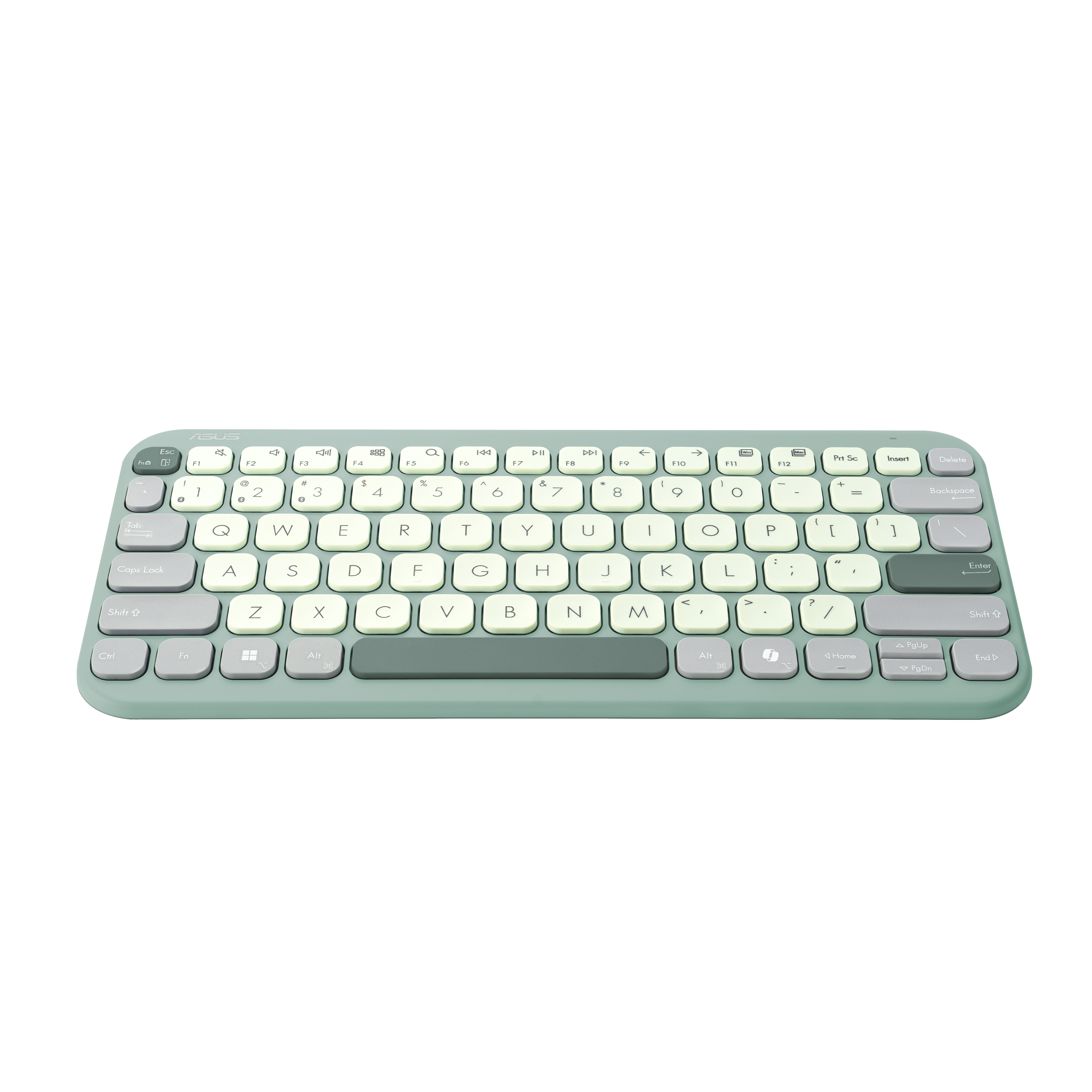 ASUS KW100 KEYBOARD/GN/GE/81, 75%, Kabellos, Bluetooth, Scherenschalter, QWERTZ, Grün, Hellgrün