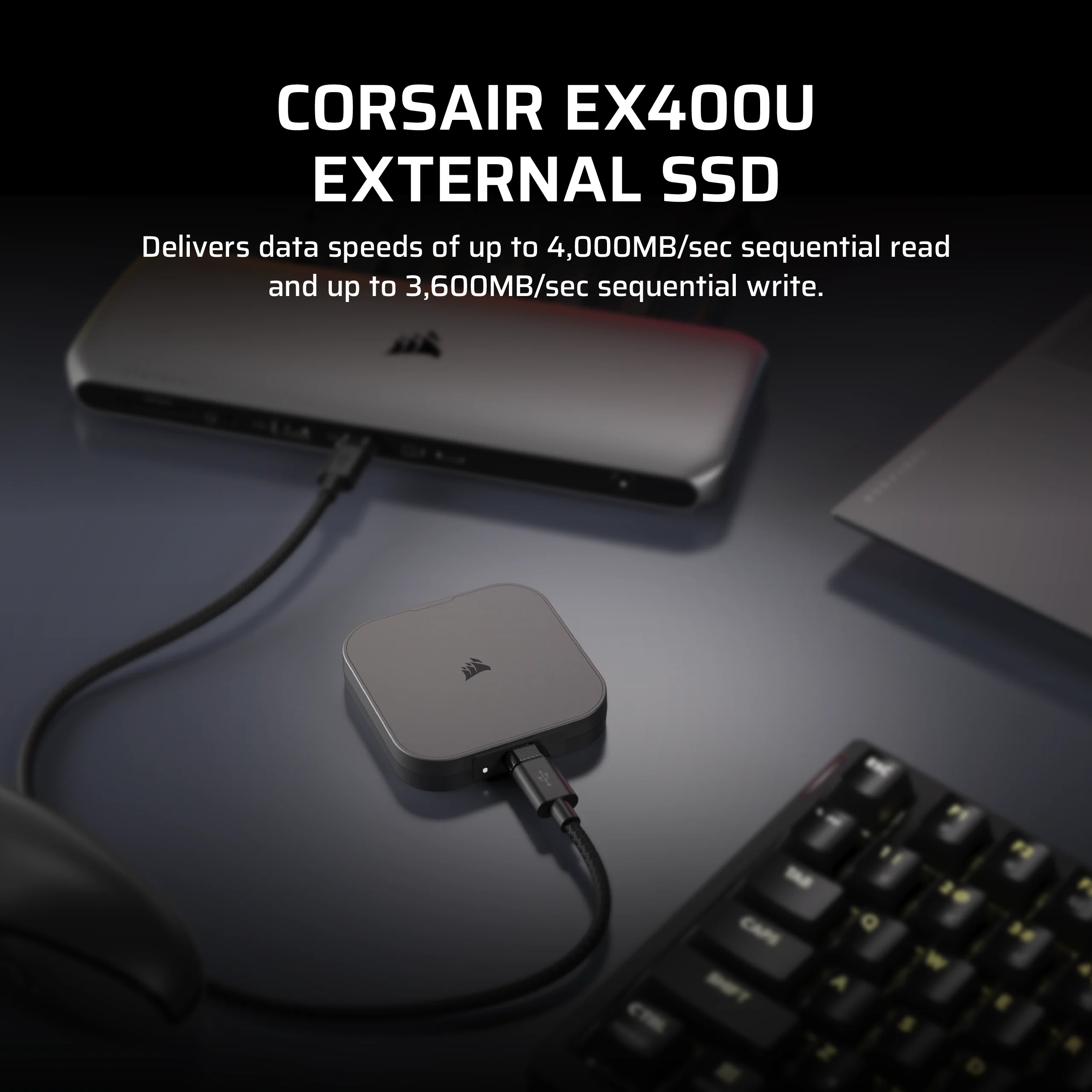 Corsair EX400U - SSD - 4 TB - extern (tragbar) - USB4 (USB-C Steckverbinder)