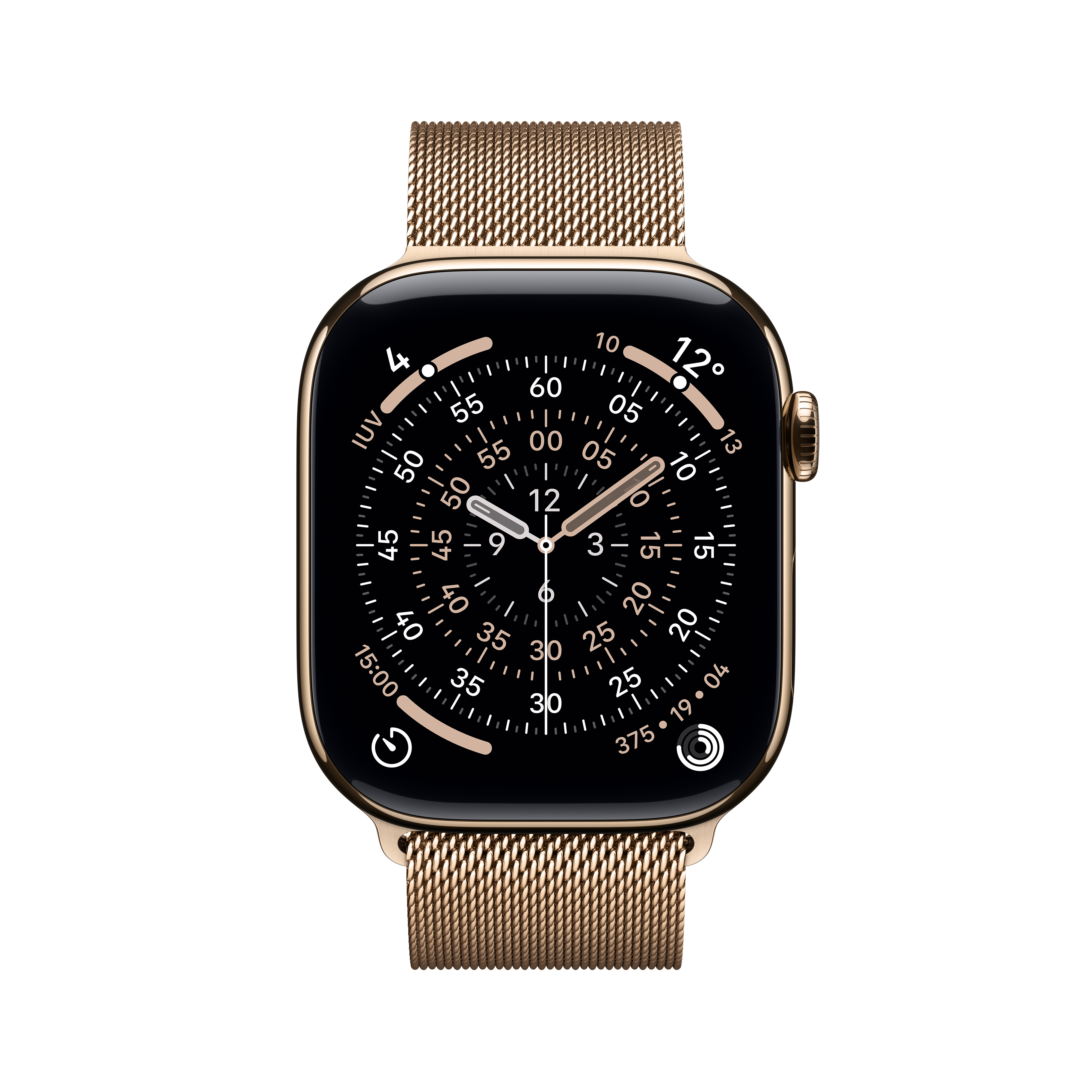Apple Watch Series 11 (GPS + Cellular) 46mm Titan gold mit Milanaise-Armband S/M gold