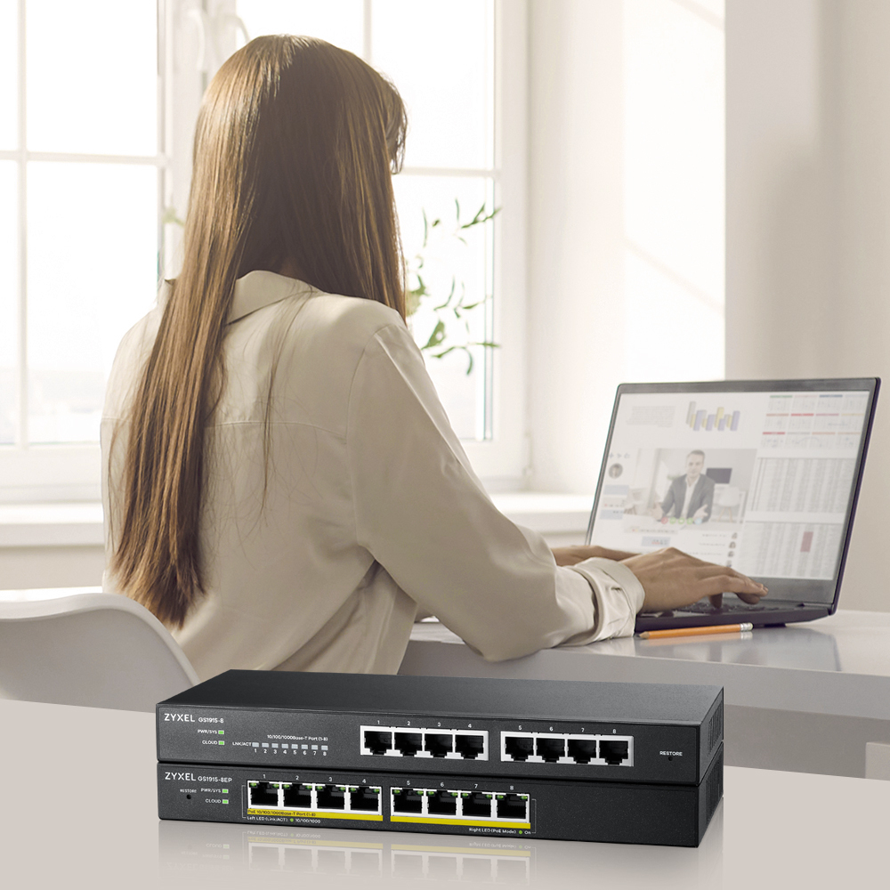 ZyXEL GS1915-8EP, Managed, L2, Gigabit Ethernet (10/100/1000), Vollduplex, Power over Ethernet (PoE)