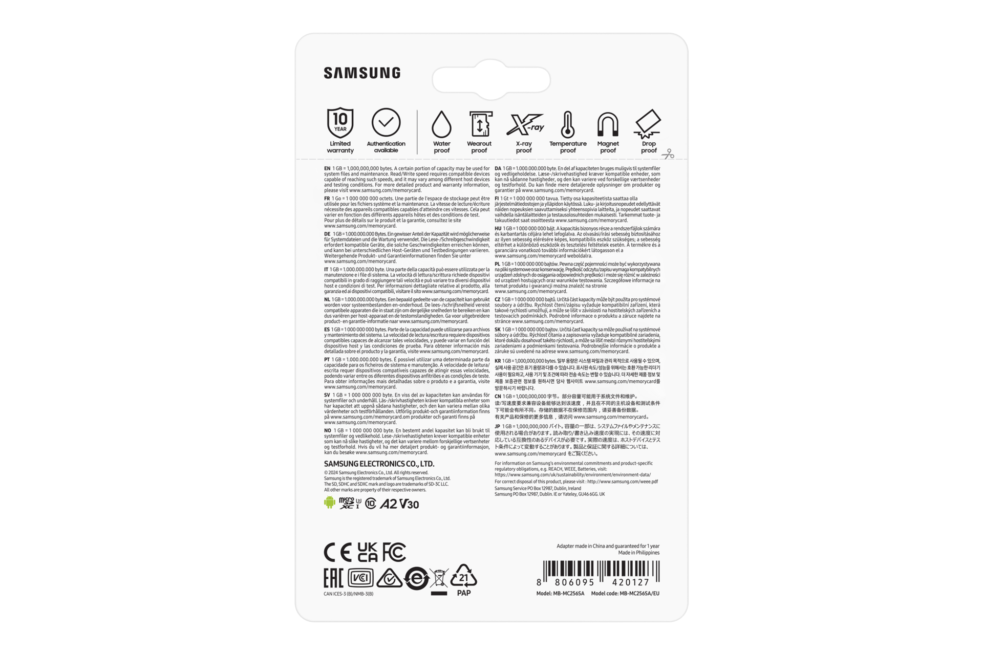 Samsung EVO Plus MB-MC256S - Flash-Speicherkarte (microSDXC-an-SD-Adapter inbegriffen)