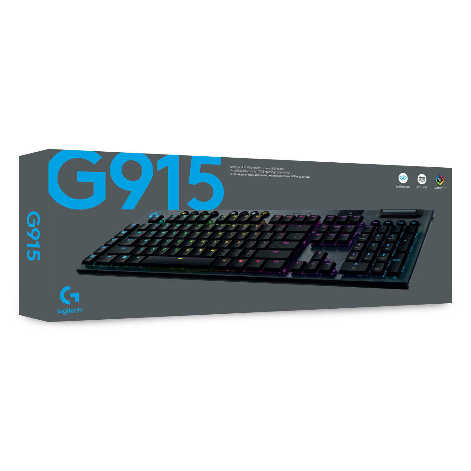 Logitech G G915 LIGHTSPEED Wireless RGB Mechanical Gaming Keyboard ? GL Clicky, Kabellos, RF Wireles