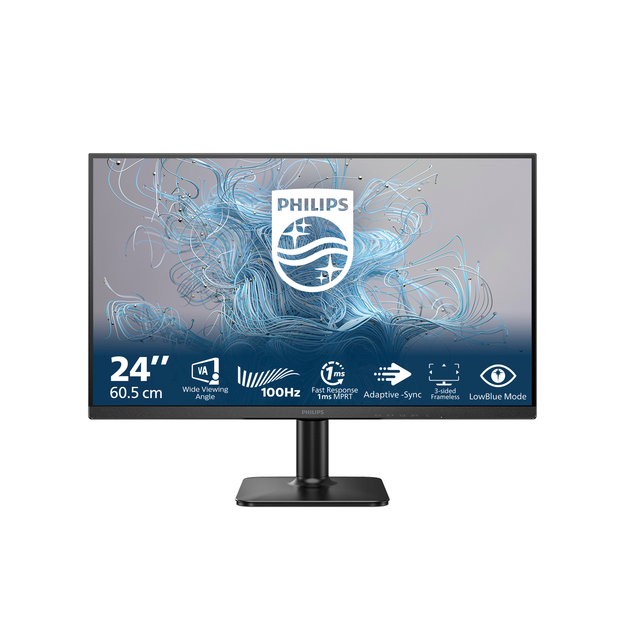 Philips 1000 Series 24E2N1100LB Monitor 60.5 cm (23.8") Full HD, VA, 1ms, HDMI, VGA