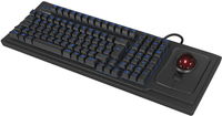 KeySonic KSK-8202ELU-T (US) mechanische Full-Size Tastatur mit großem Trackball, US Layout, Hintergr