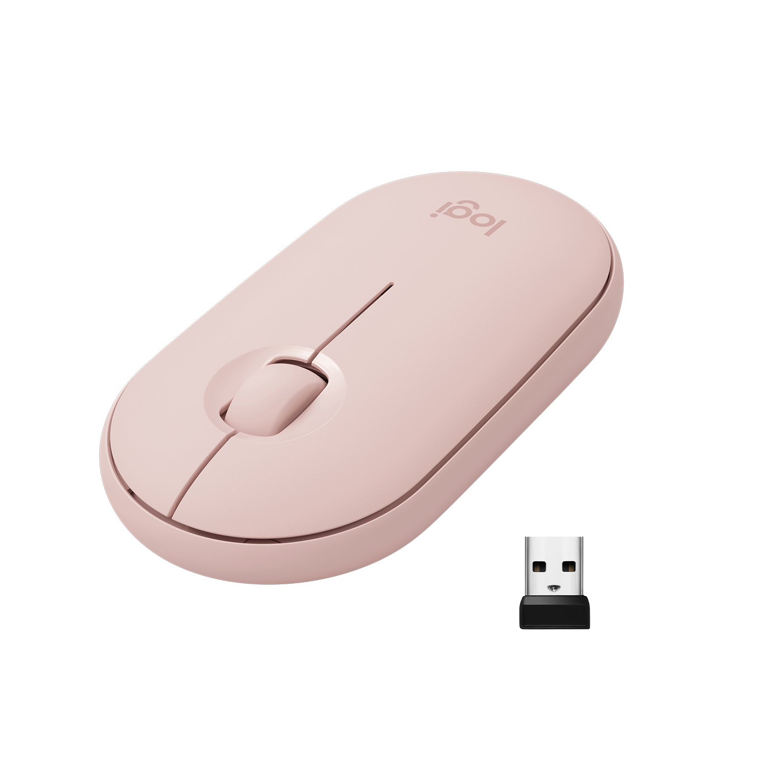 Logitech Pebble M350 - Maus - optisch - 3 Tasten - kabellos - 2.4 GHz, Bluetooth - kabelloser Empfän