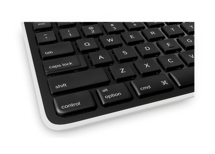 Logitech K750, Volle Größe (100%), Kabellos, RF Wireless, QWERTY, Schwarz