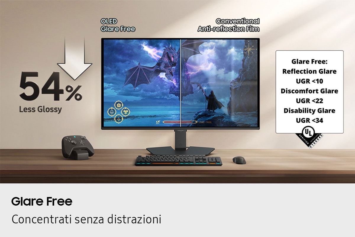 Samsung S27FG506SU, 68,6 cm (27"), 2560 x 1440 Pixel, Quad HD, OLED, 0,03 ms, Schwarz