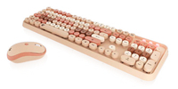 KeySonic KSKM-8200M-RF (DE), Maus-Tastatur-Set, Full-SizeTastatur, runde Tasten, Kunststoff, Mehrfar