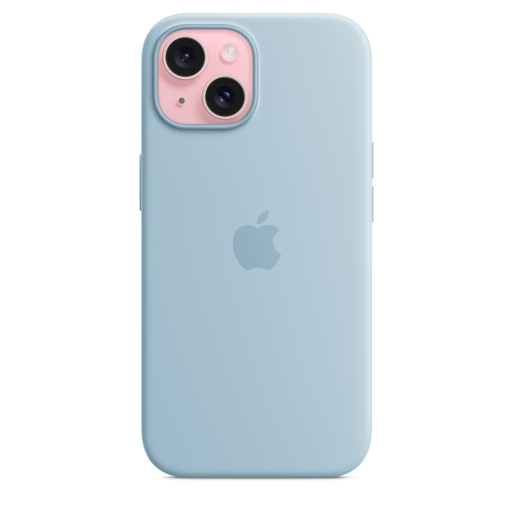 Apple iPhone 15 Silikon Case mit MagSafe ? Hellblau, Cover, Apple, iPhone 15, 15,5 cm (6.1"), Hellbl