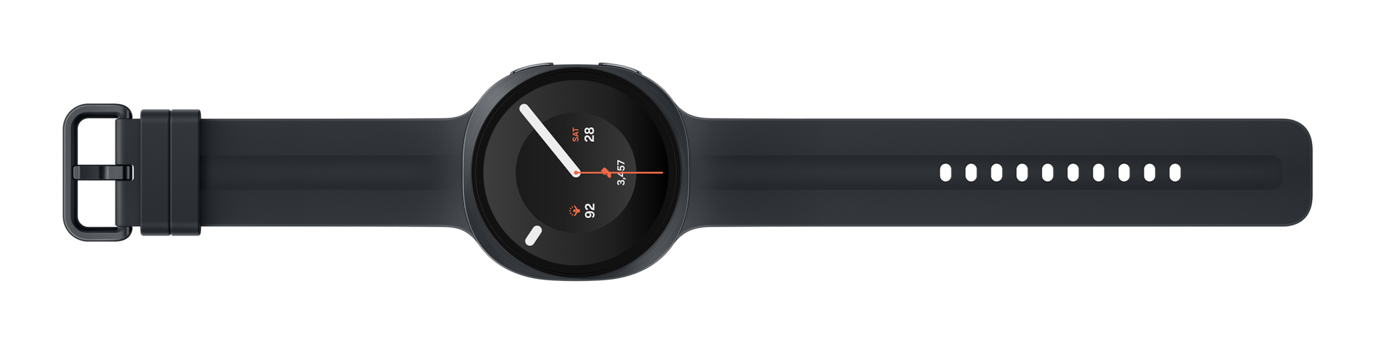 Samsung Galaxy Watch9 - 44 mm - Carbon-Schwarz - intelligente Uhr mit Sportband - schwarz - Bandgröß