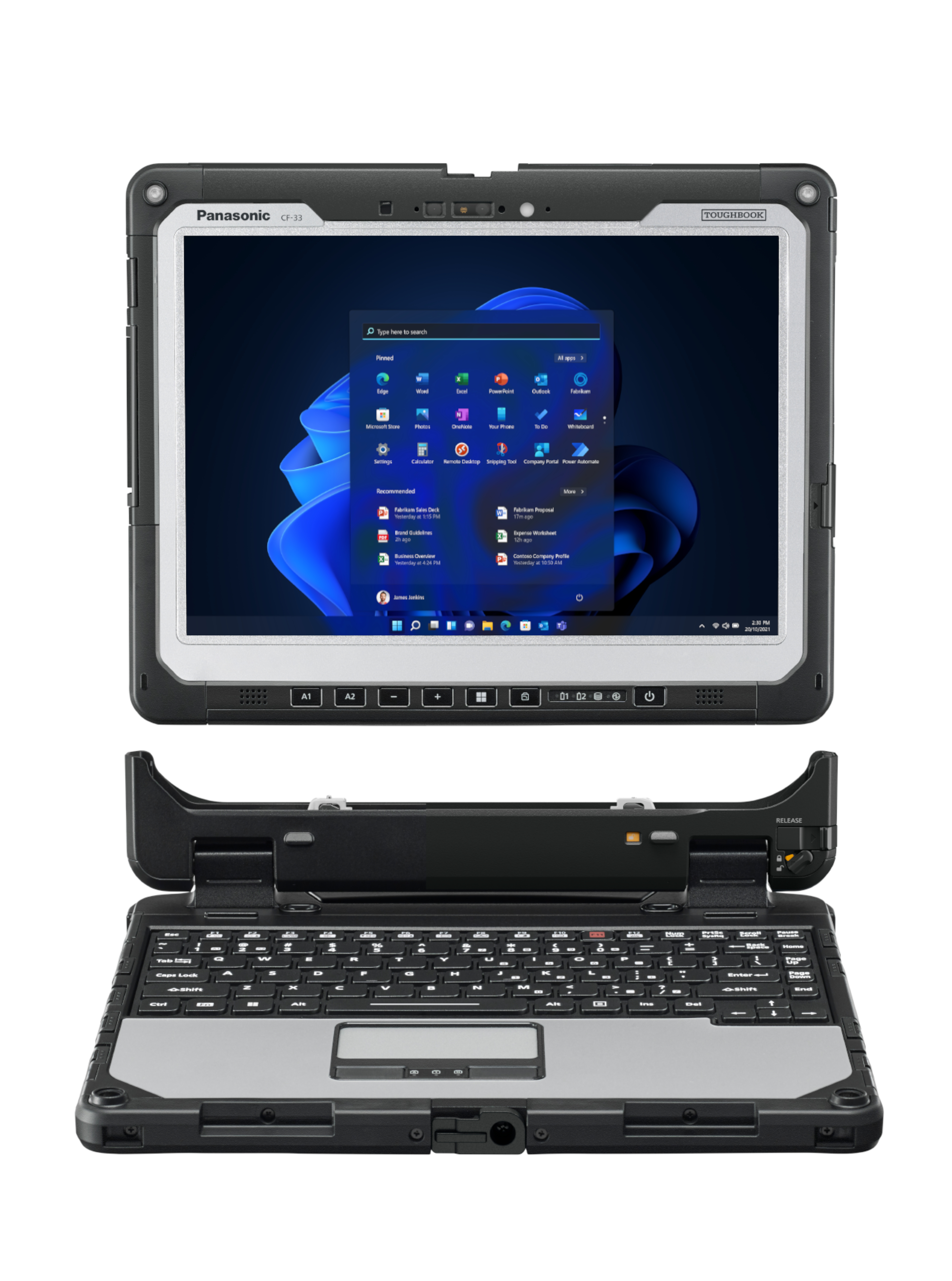 Panasonic Toughbook CF-33 mk4, 30,5 cm (12"), 2160 x 1440 Pixel, 512 GB, 16 GB, Windows 11 Pro, Schw