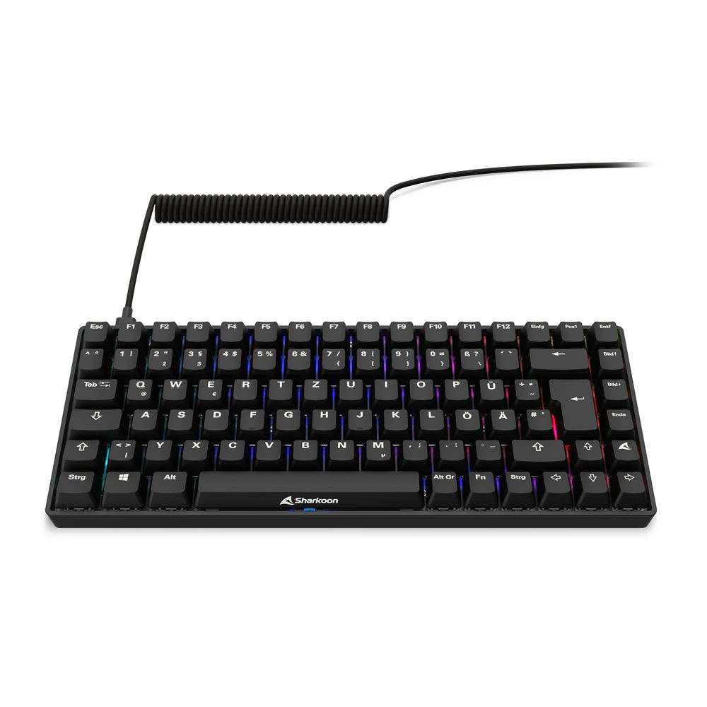Sharkoon SGK50 S3, 75%, Kabelgebunden, USB, QWERTZ, RGB-LED, Schwarz